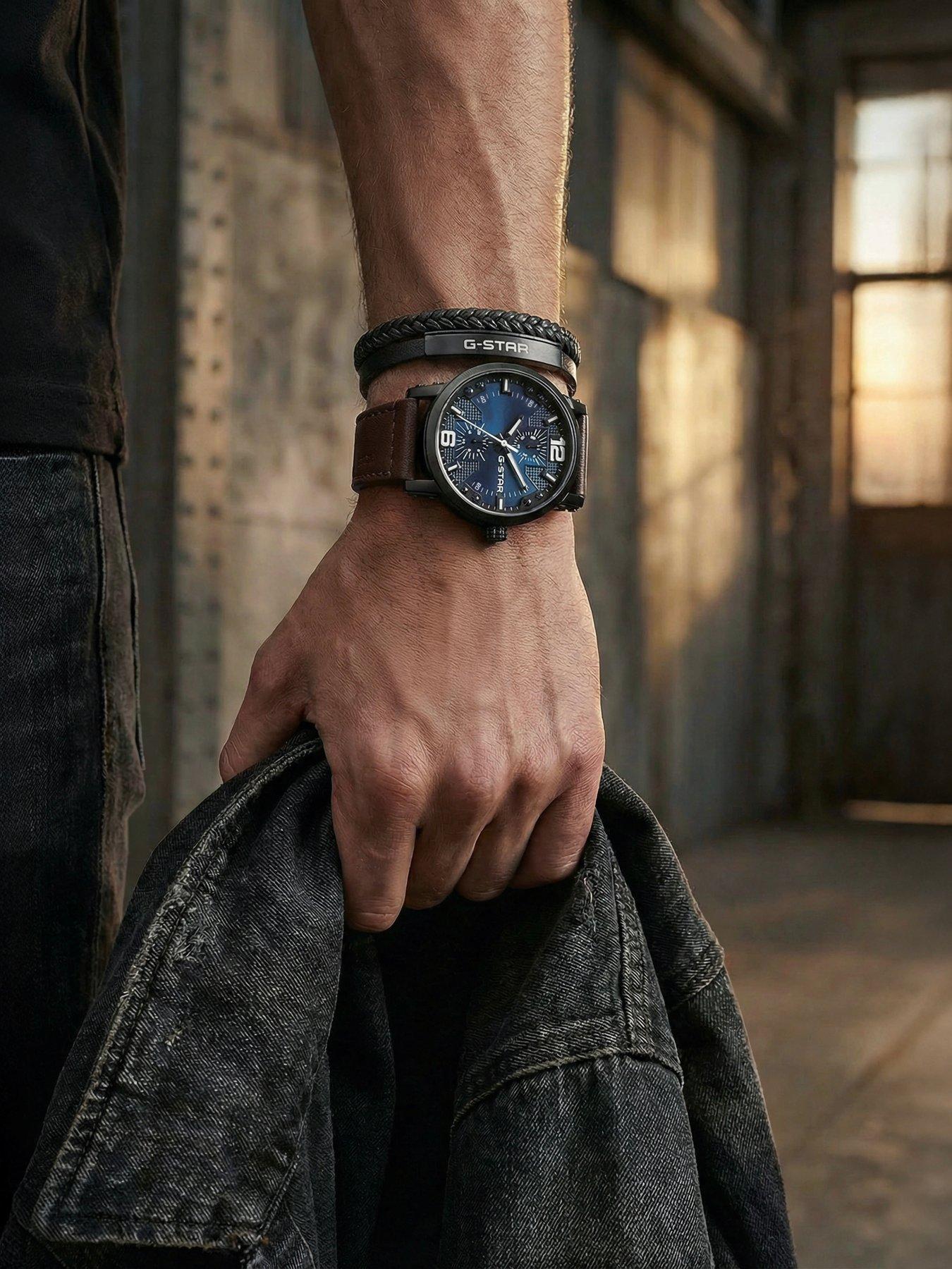 Image 5 of 5 of Gstar Rovic leather strap watch