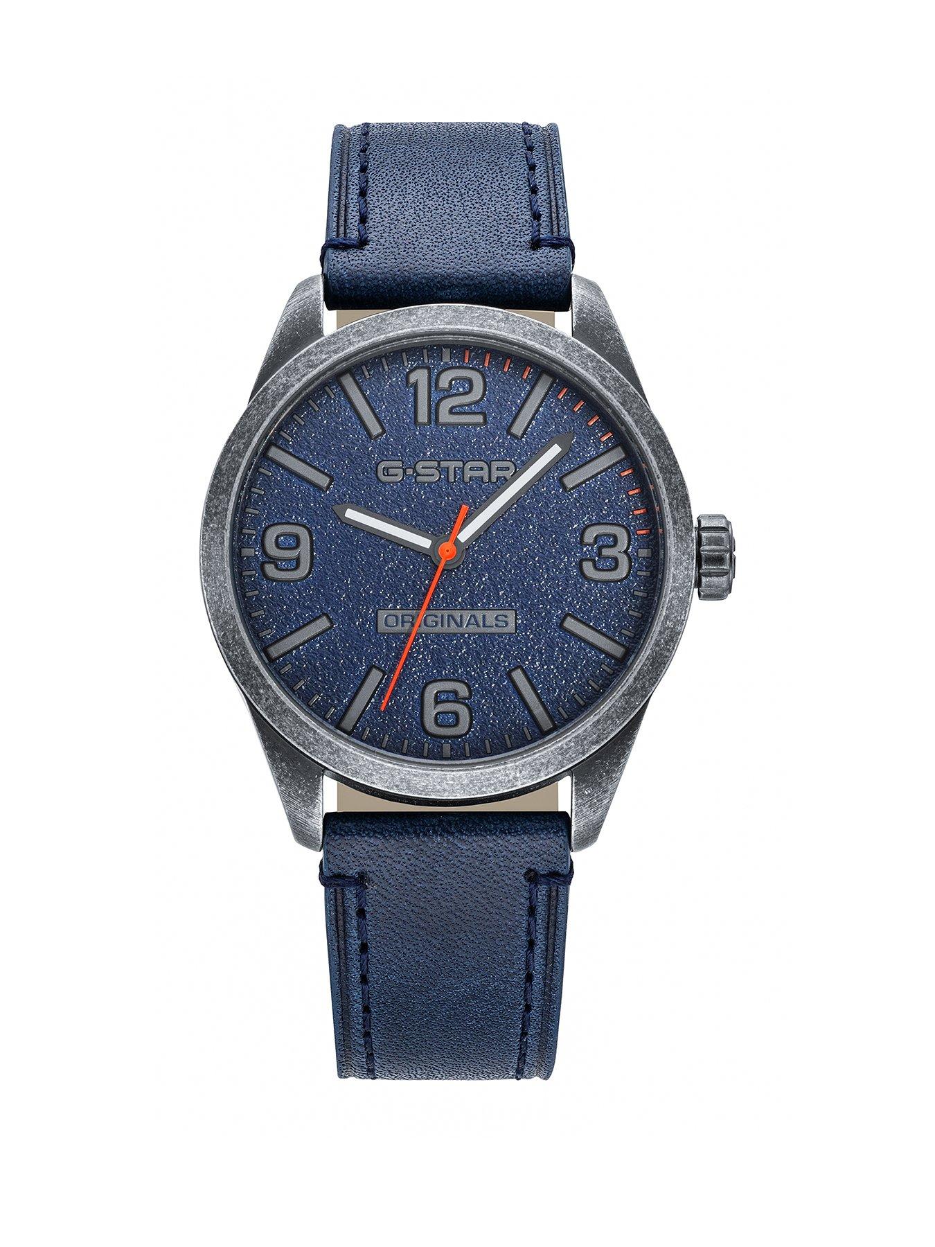Gstar Originals Stainless Steel Case, Leather Strap Watch