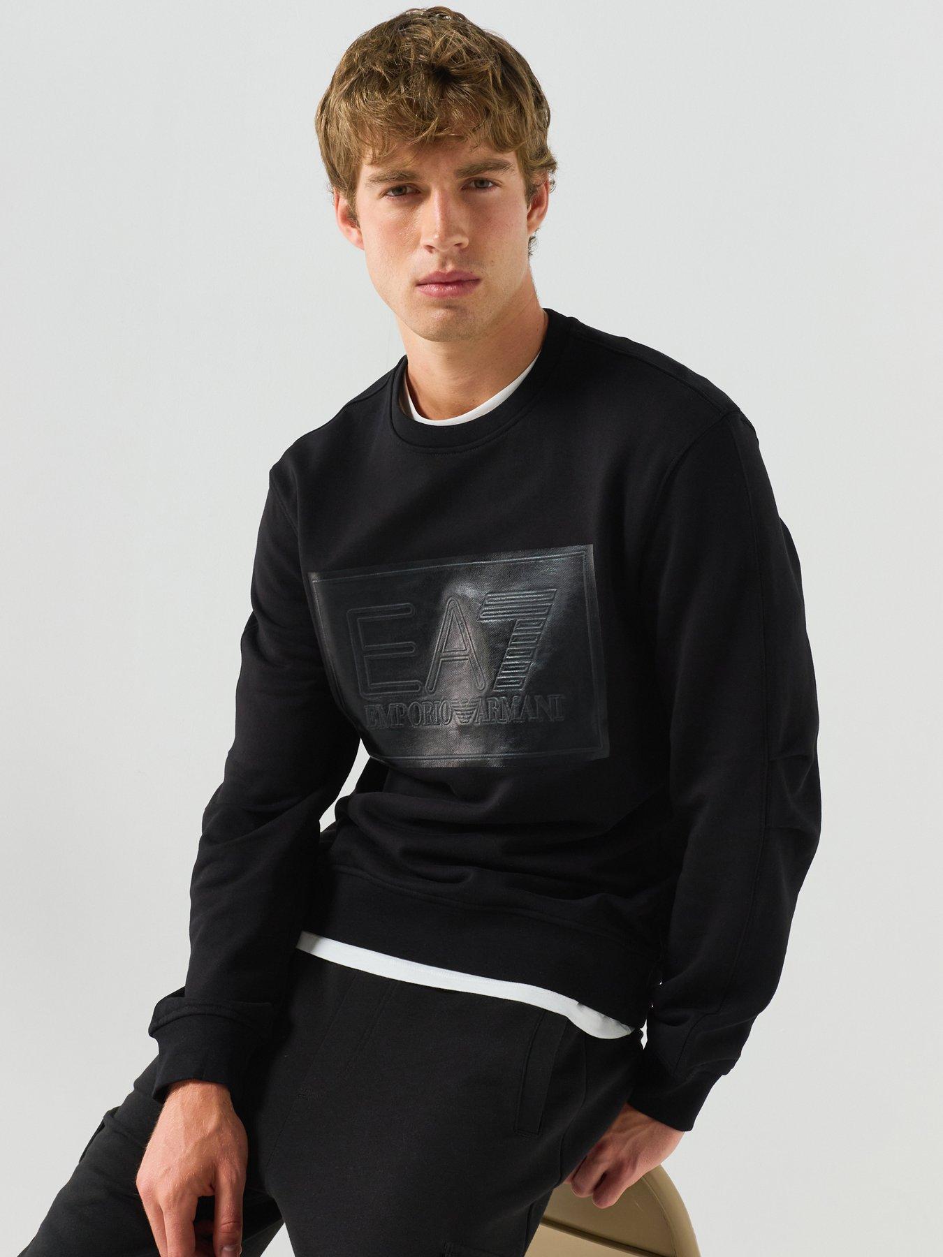 EA7 Emporio Armani Ea7 Emporio Armani Black Edition Large Logo Crew Sweat