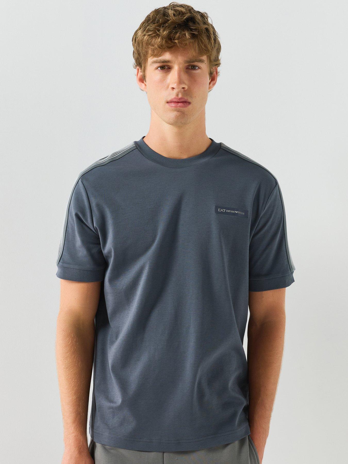 EA7 Emporio Armani Ea7 Emporio Armani 7 Lines Shoulder Tape T-shirt