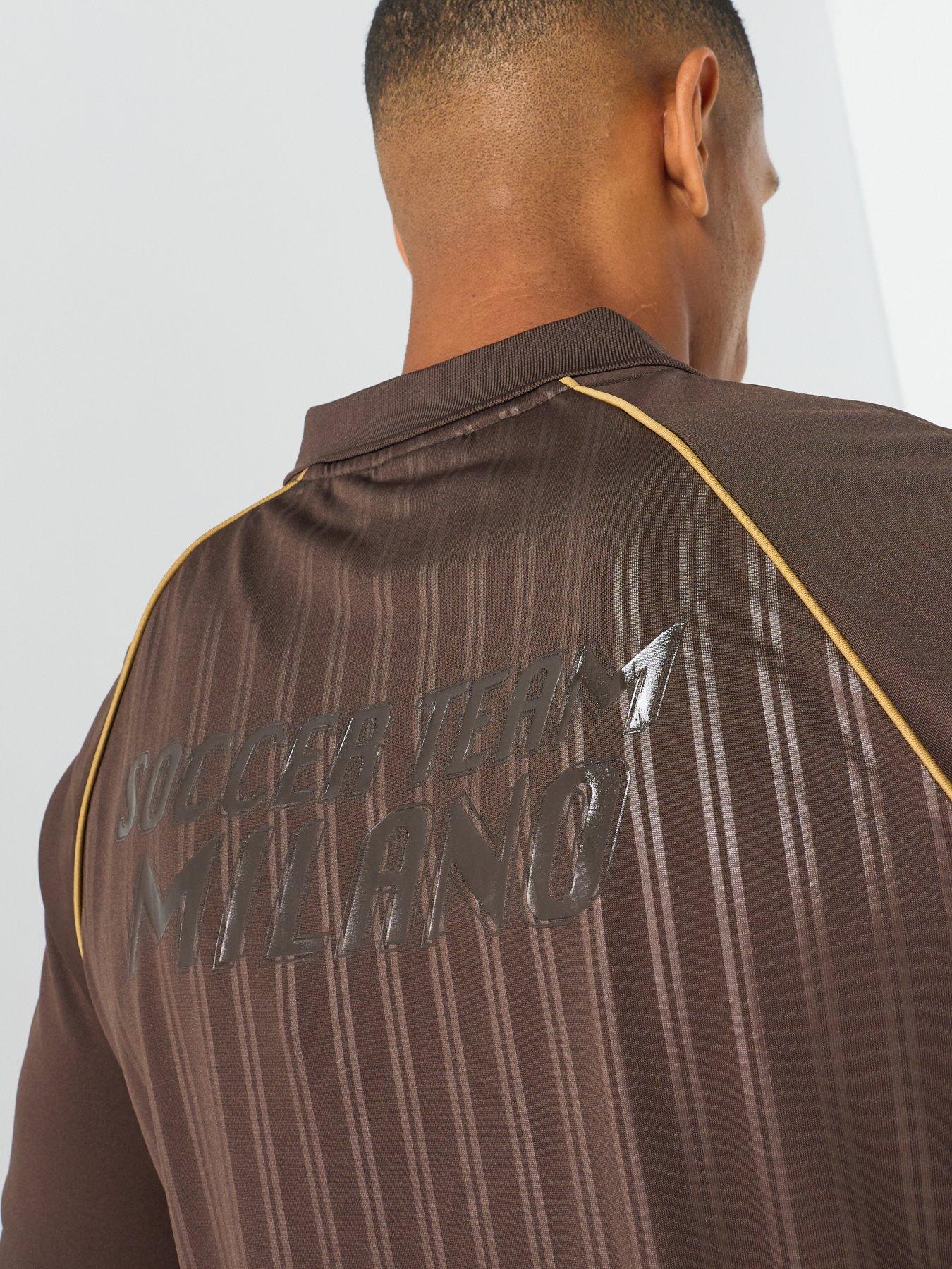 Image 4 of 5 of EA7 Emporio Armani Train Soccer Polo &amp; Shorts Set - Brown