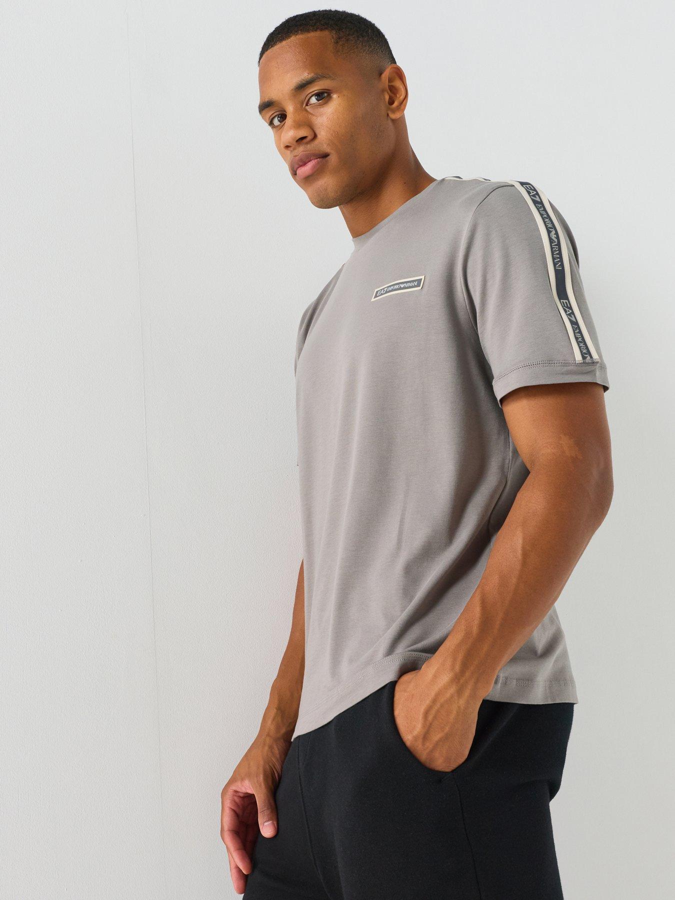 Image 3 of 5 of EA7 Emporio Armani Train Logo Taped T-Shirt - Grey