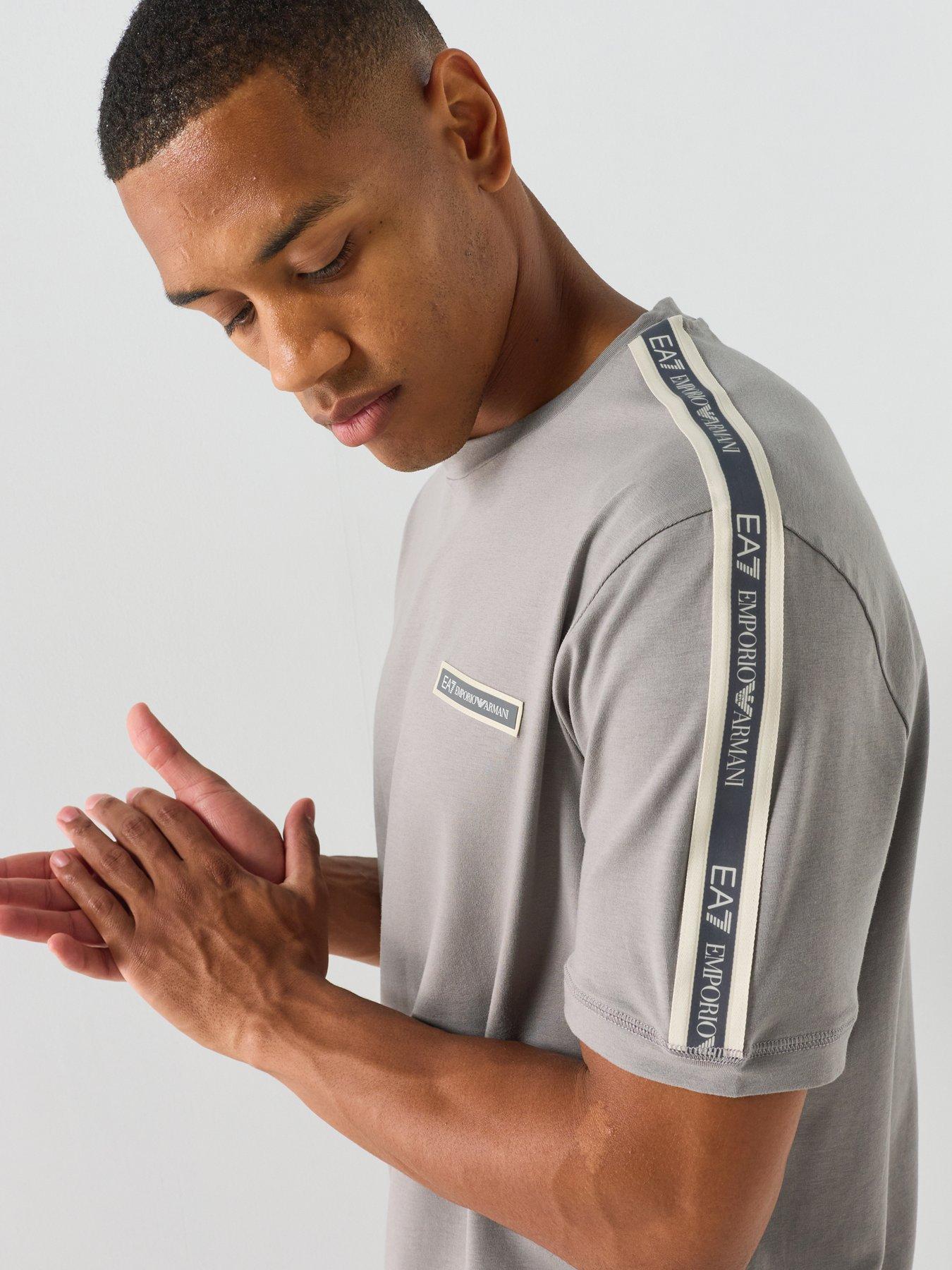 Image 4 of 5 of EA7 Emporio Armani Train Logo Taped T-Shirt - Grey