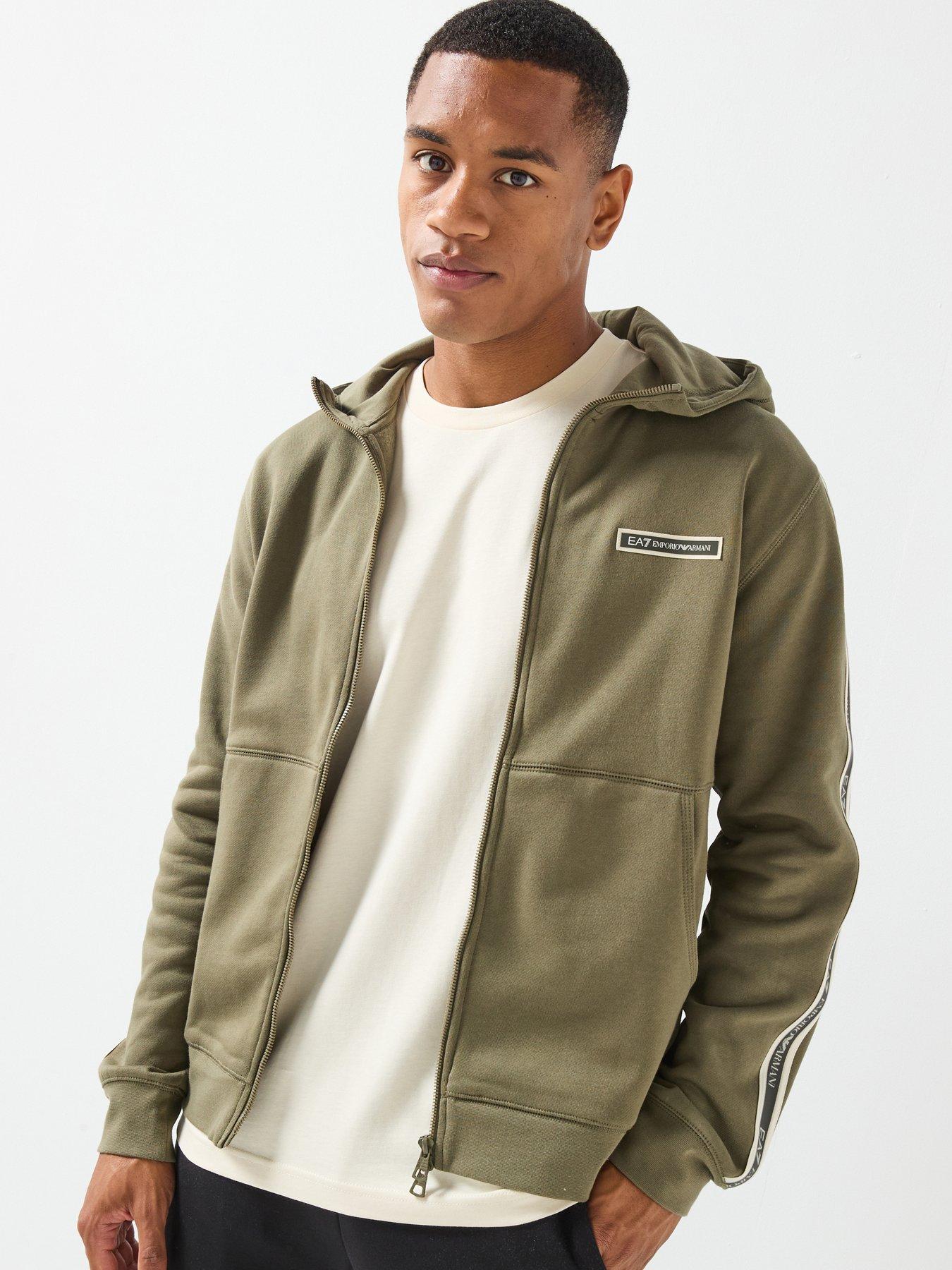 EA7 Emporio Armani Train Logo Tape Full Zip Hoodie - Green