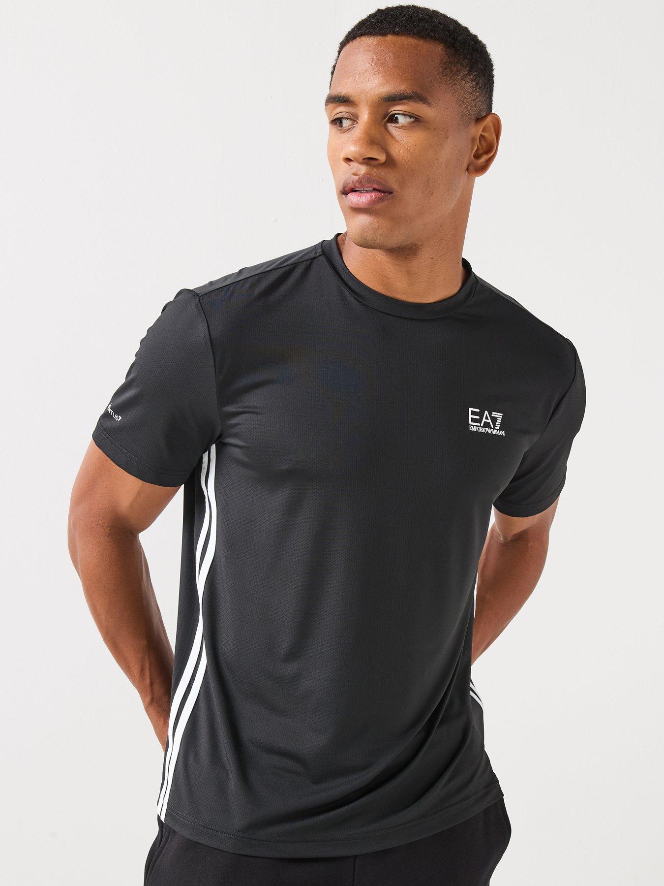EA7 Emporio Armani Tennis Pro Textured T-Shirt - Black