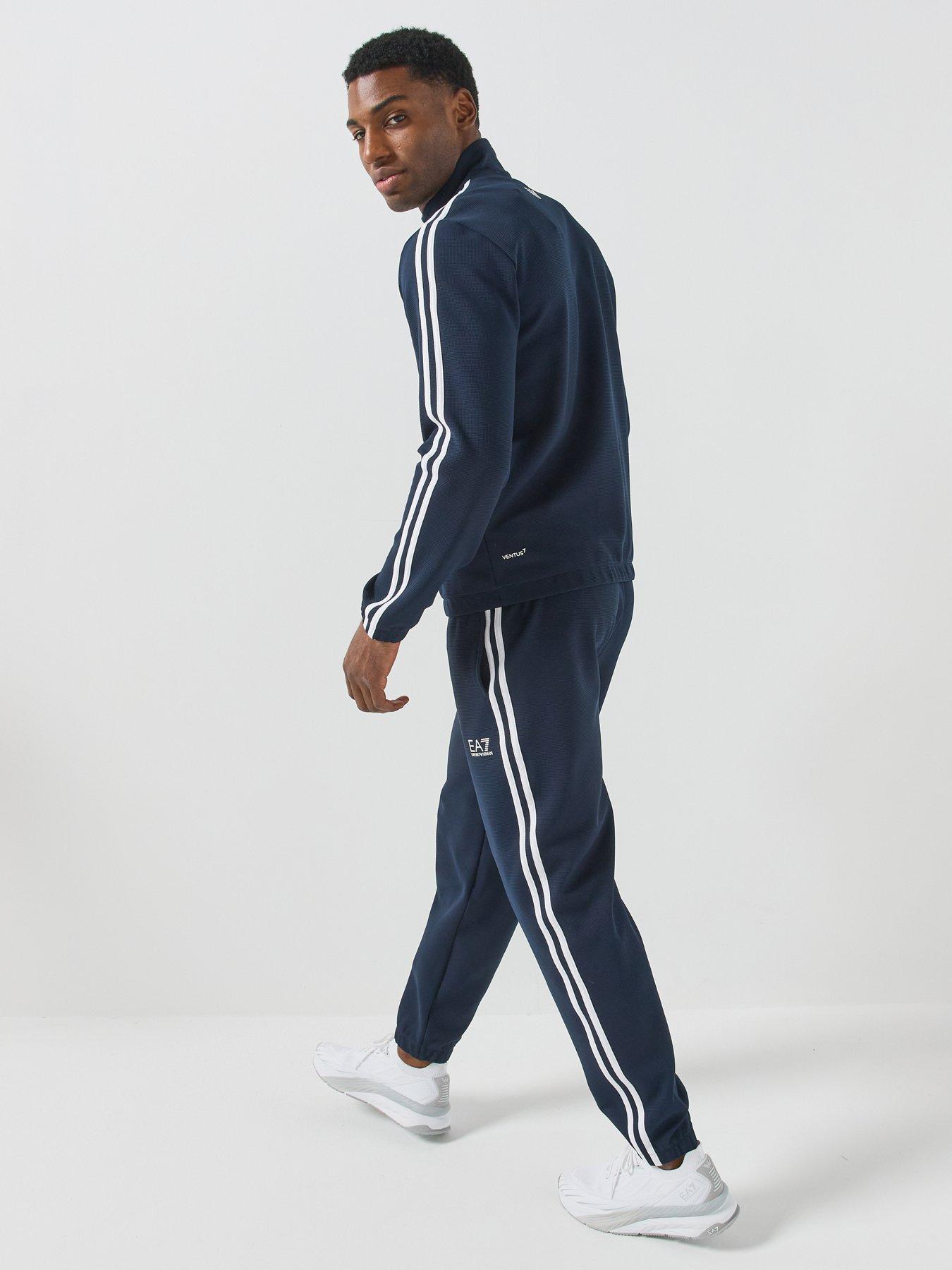 Image 2 of 6 of EA7 Emporio Armani Mens Tennis Pro Stretch Full Zip Tracksuit Set - Navy