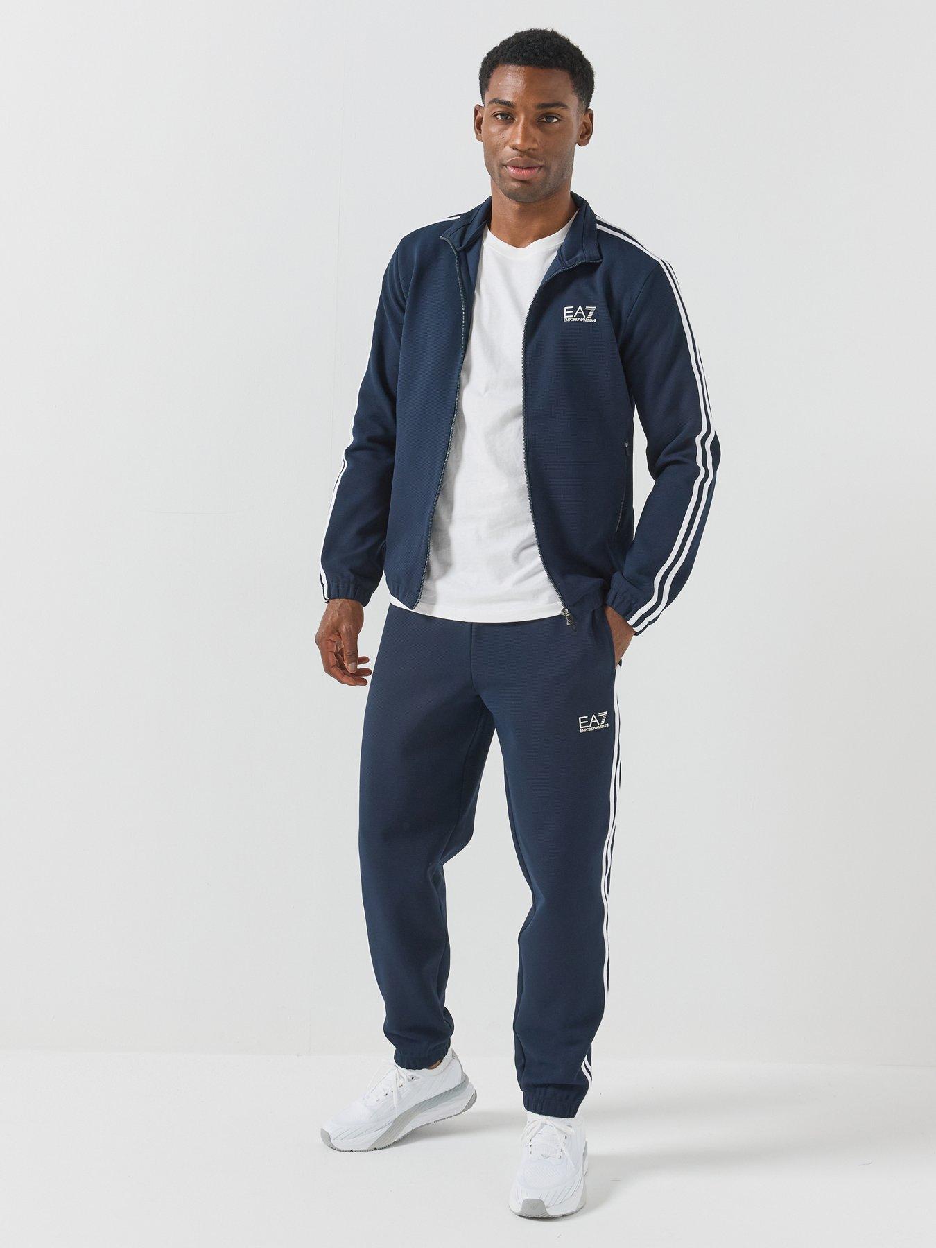 Image 3 of 6 of EA7 Emporio Armani Mens Tennis Pro Stretch Full Zip Tracksuit Set - Navy
