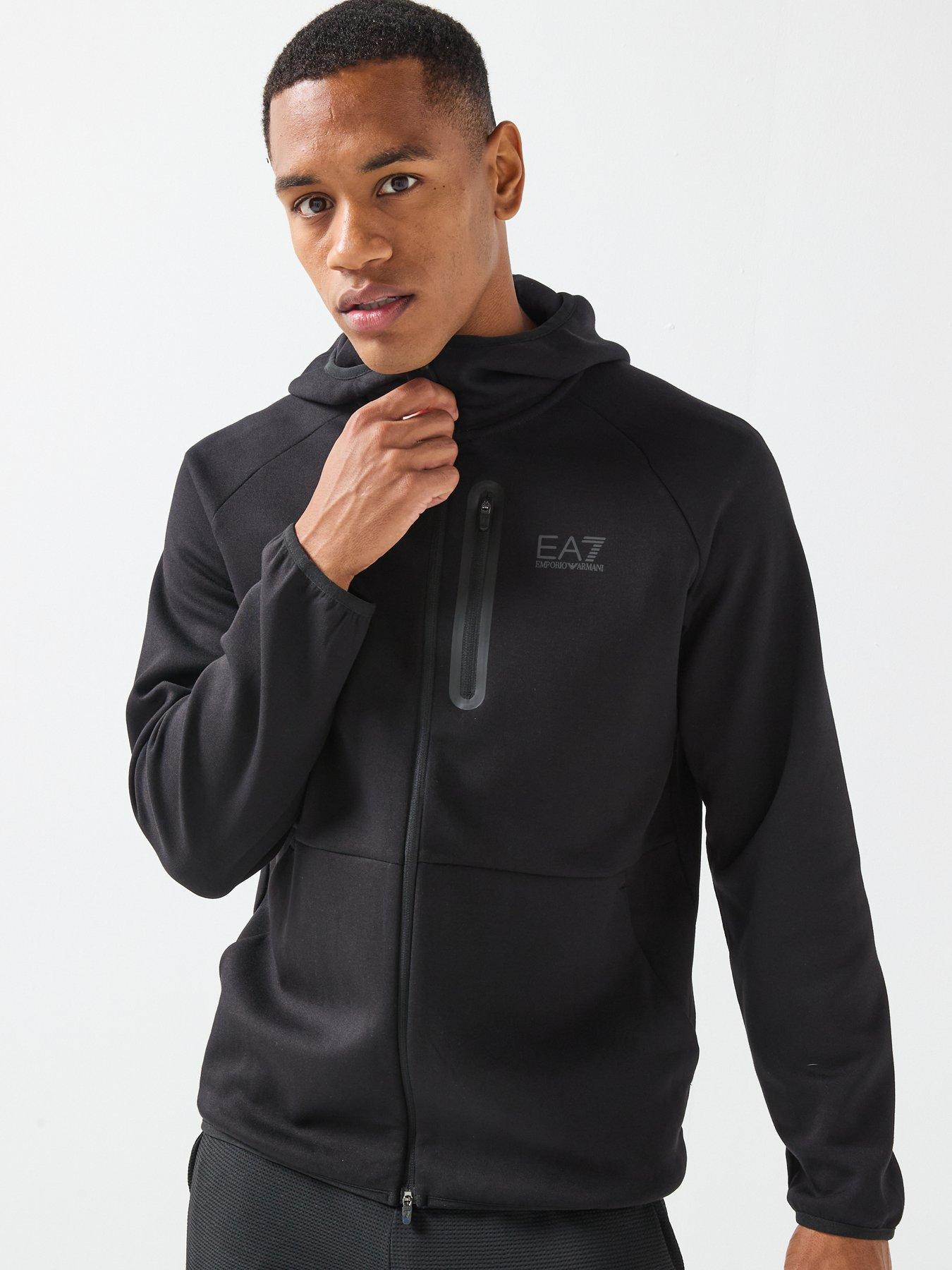 Image 1 of 6 of EA7 Emporio Armani Natural Ventus7 Full Zip Tech Hoodie - Black