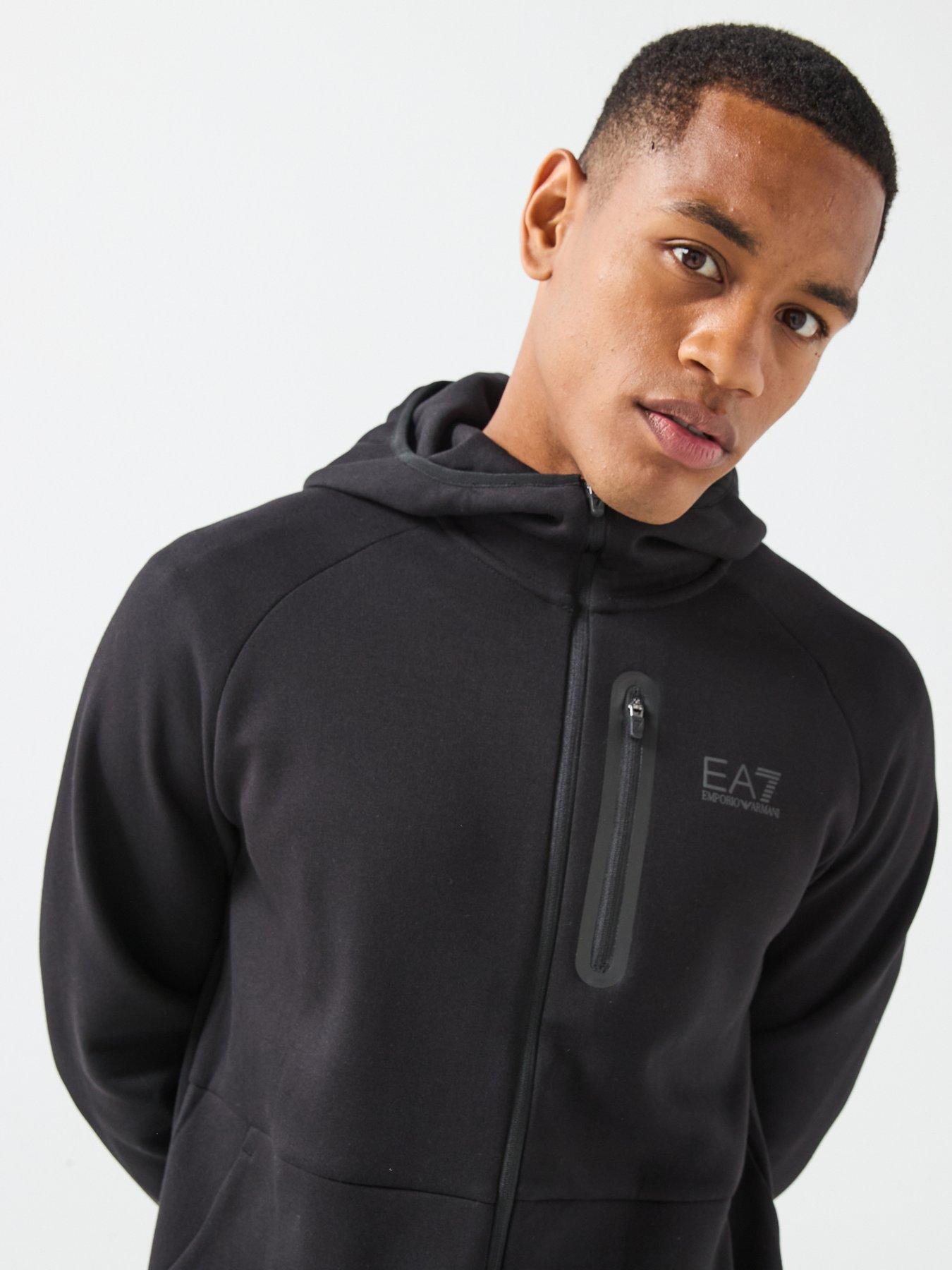 Image 4 of 6 of EA7 Emporio Armani Natural Ventus7 Full Zip Tech Hoodie - Black