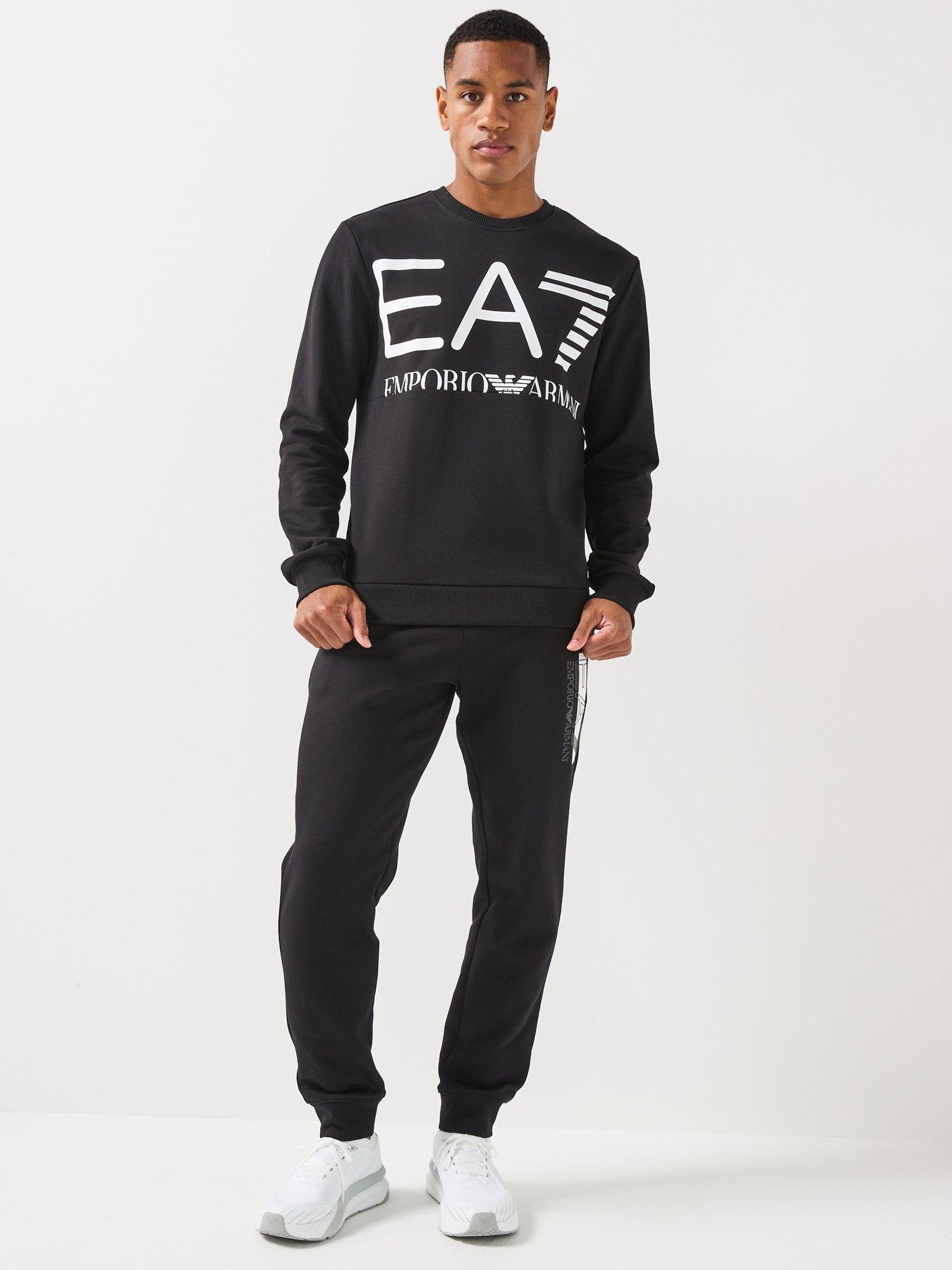 Image 3 of 6 of EA7 Emporio Armani Oversized Logo Crew Neck Sweatshirt - Black