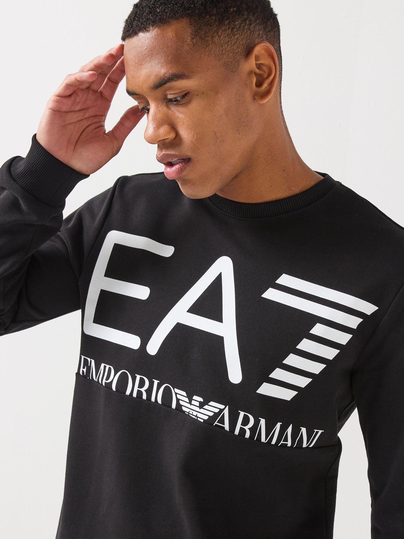 Image 4 of 6 of EA7 Emporio Armani Oversized Logo Crew Neck Sweatshirt - Black