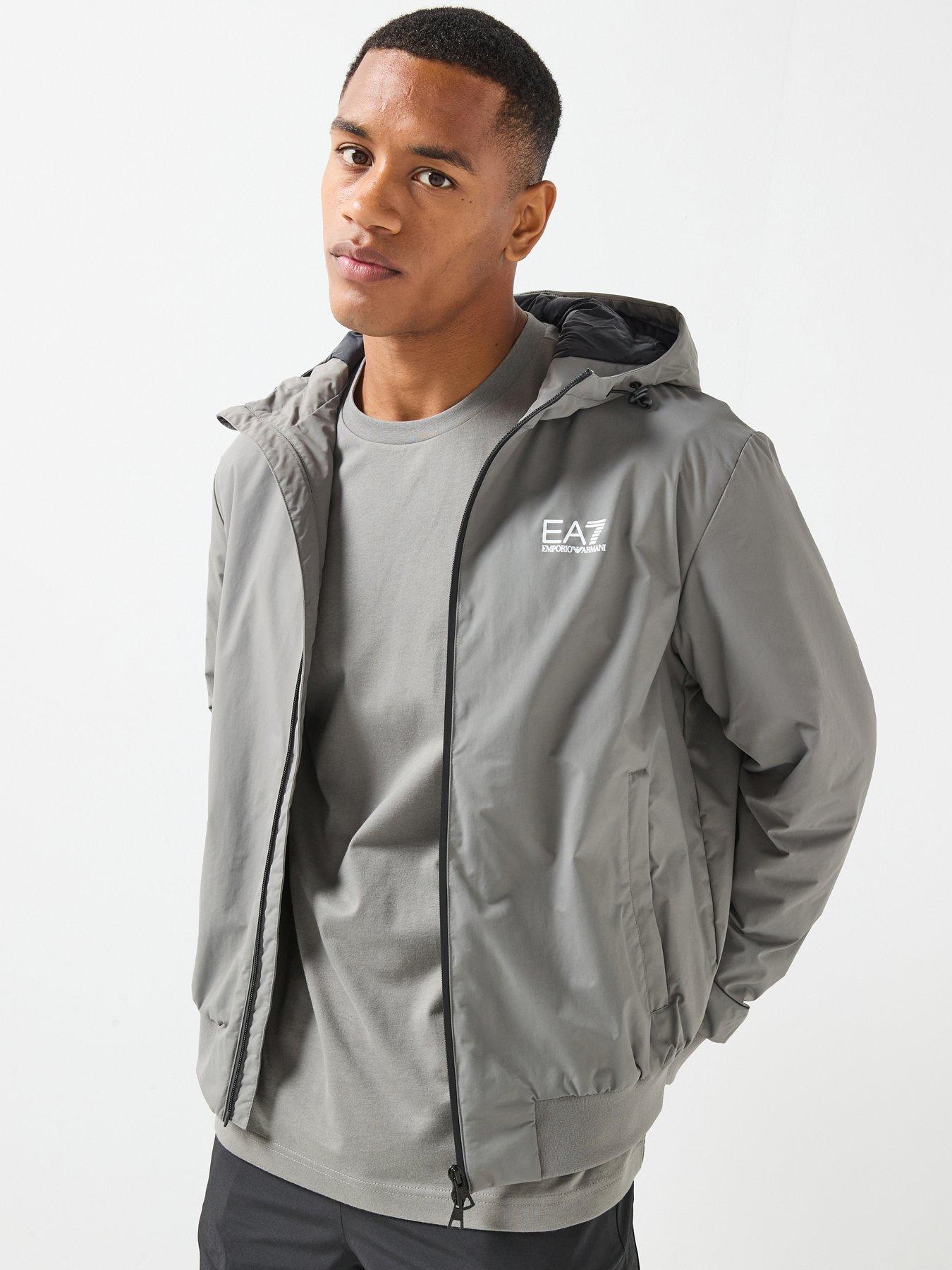 EA7 Emporio Armani Train Core ID Full Zip Hooded Jacket - Grey