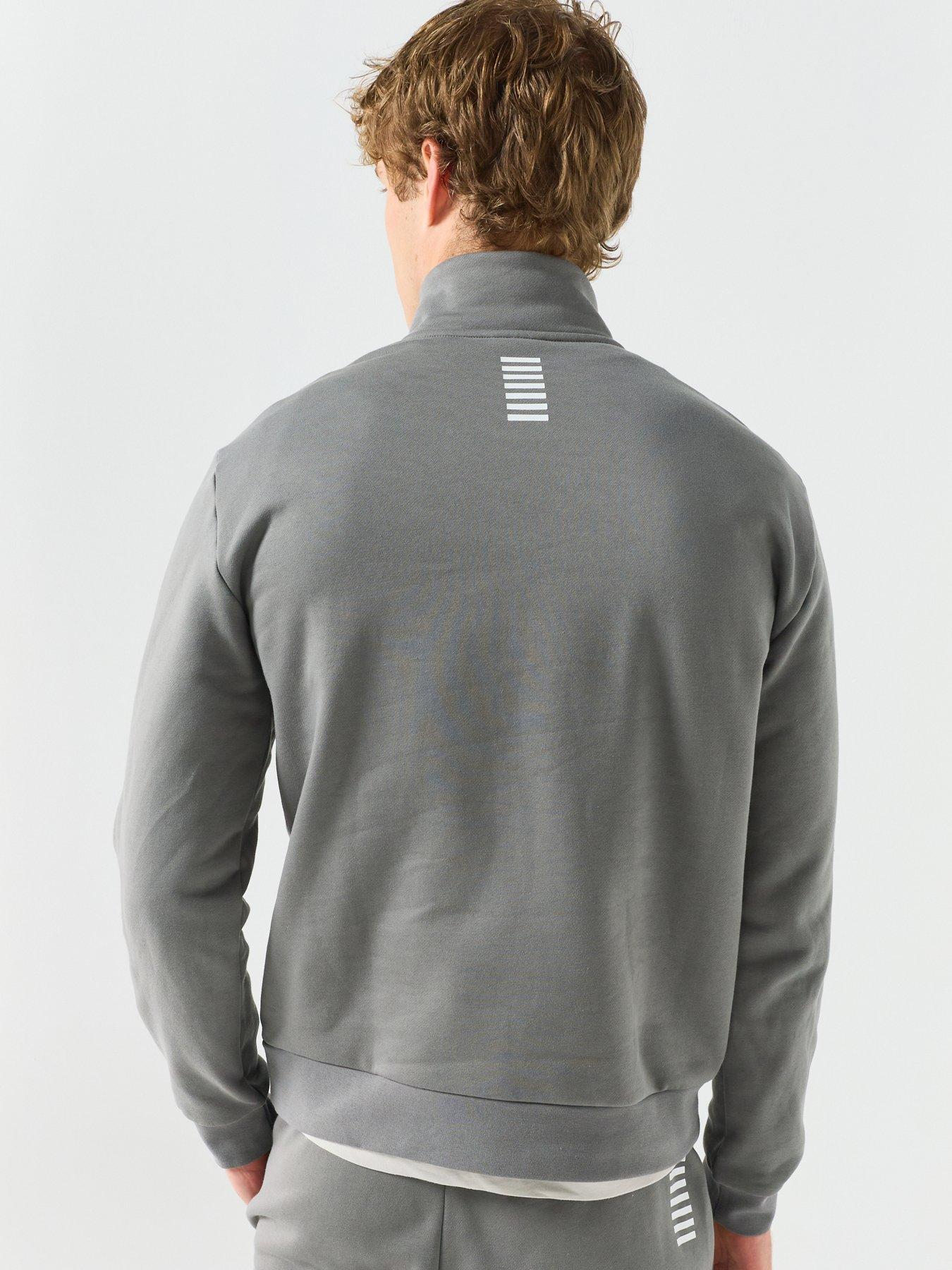 Image 2 of 6 of EA7 Emporio Armani Core ID Logo Quarter Zip Funnel Neck Sweatshirt - Grey