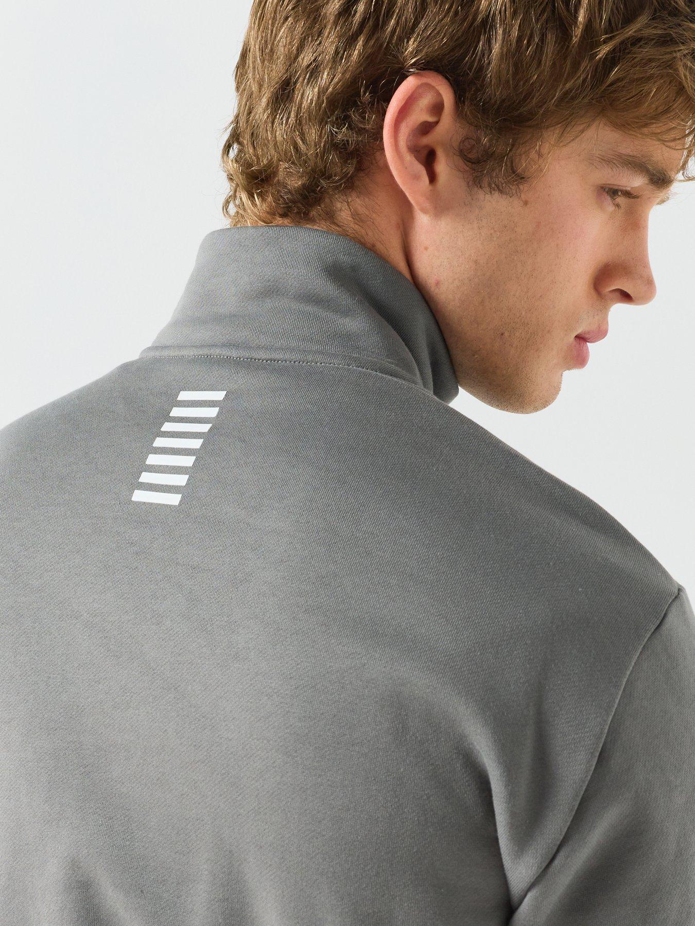 Image 6 of 6 of EA7 Emporio Armani Core ID Logo Quarter Zip Funnel Neck Sweatshirt - Grey