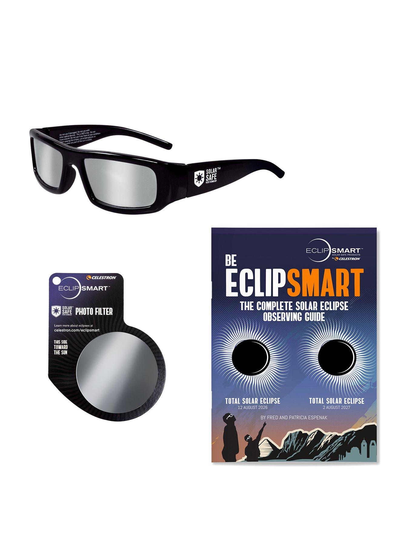 Image 1 of 7 of Celestron EclipSmart Solar Eclipse Observing &amp; Imaging Kit - (1) plastic frame glasses, (1) photo filter and (1) guidebook