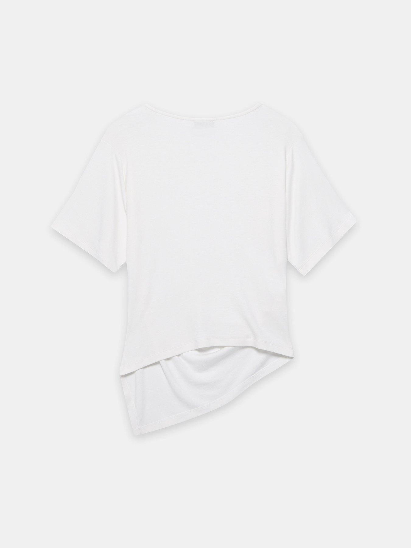 Image 6 of 6 of Mint Velvet Ivory Draped Asymmetric Top - White