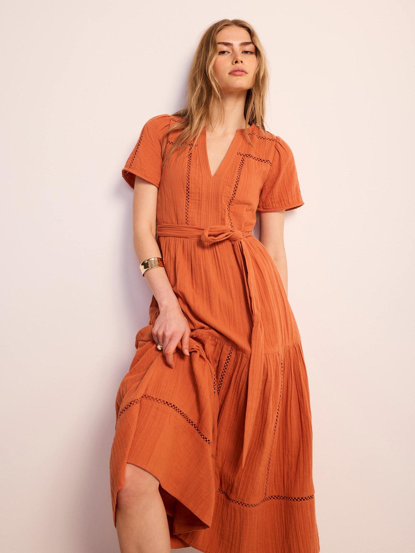 monsoon fusion orange dress Buy Monsoon Orange Mila Fit and Flare Midi Dress from Next USA
