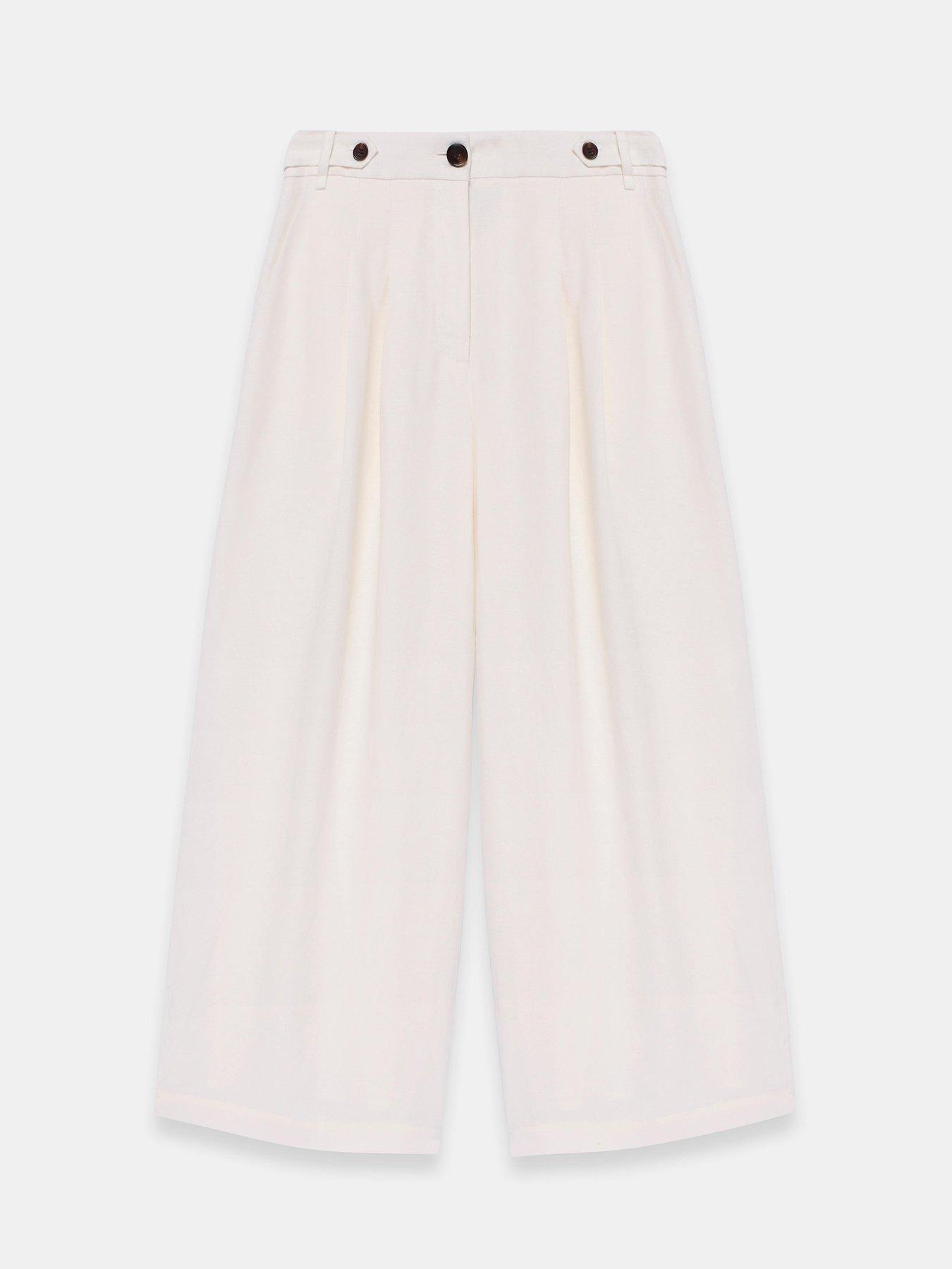 Image 5 of 6 of Mint Velvet Ivory Linen Crop Trouser