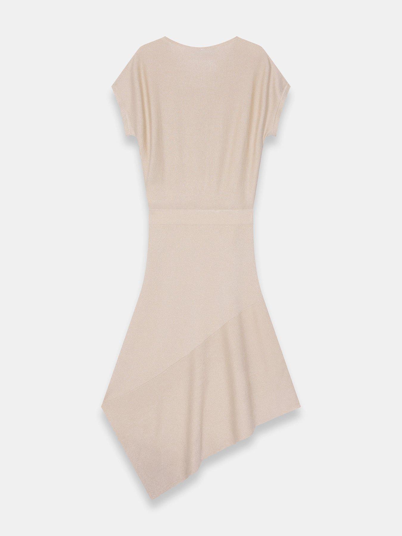 Image 6 of 6 of Mint Velvet Knit Asymmetric Dress - Stone