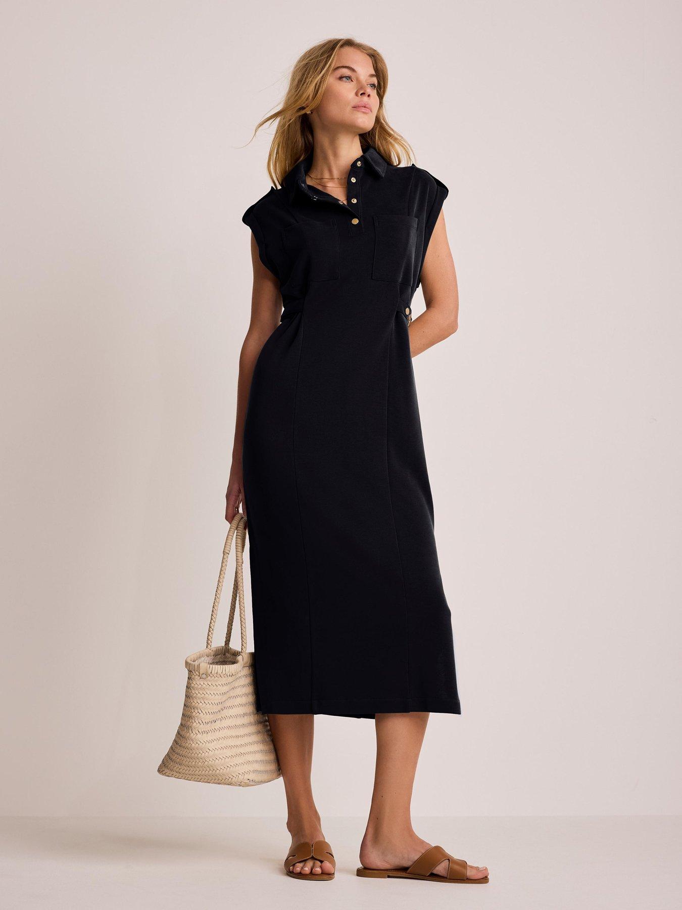 Image 1 of 6 of Mint Velvet Navy Utility Jersey Dress - Blue