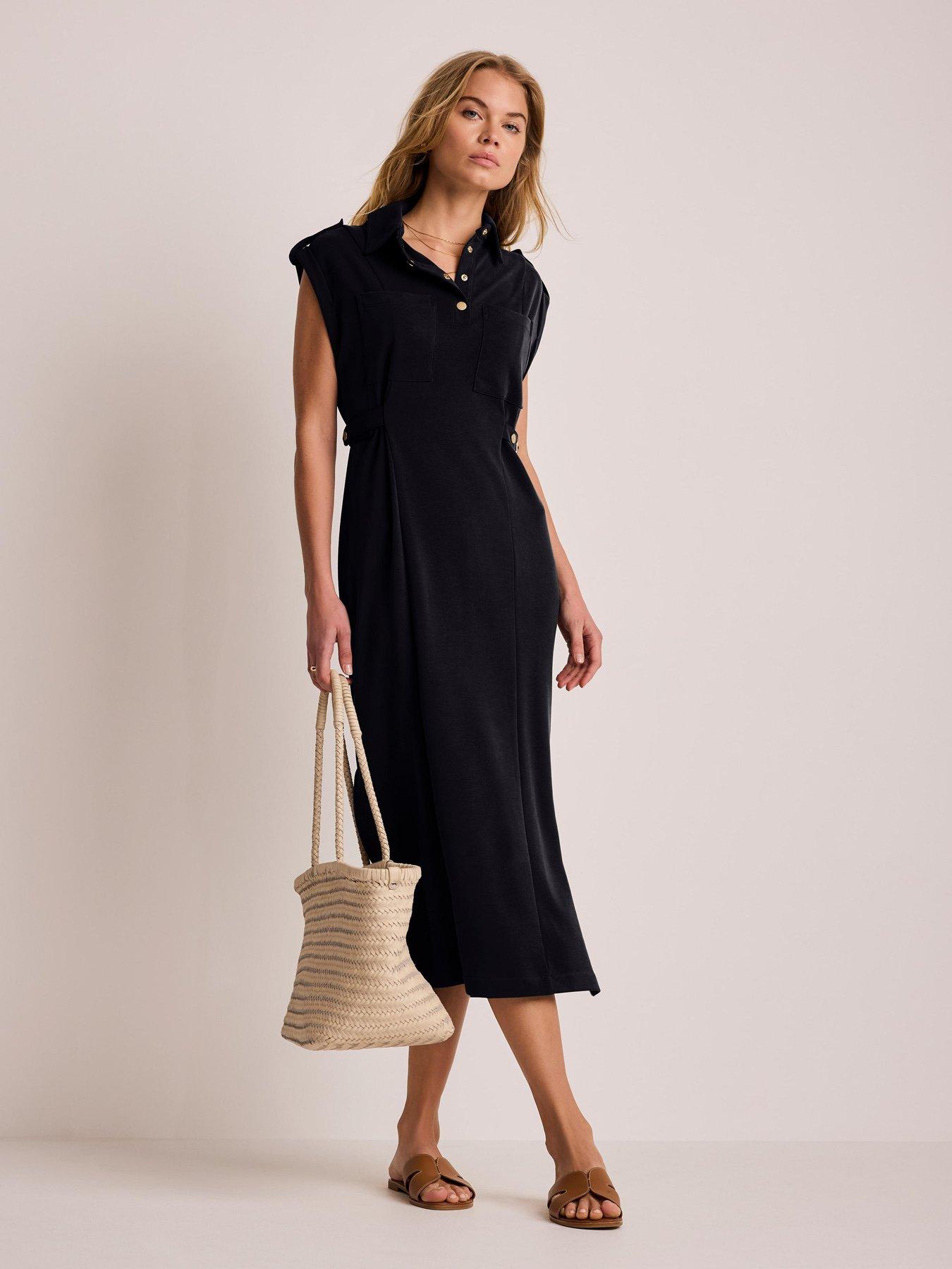 Image 2 of 6 of Mint Velvet Navy Utility Jersey Dress - Blue