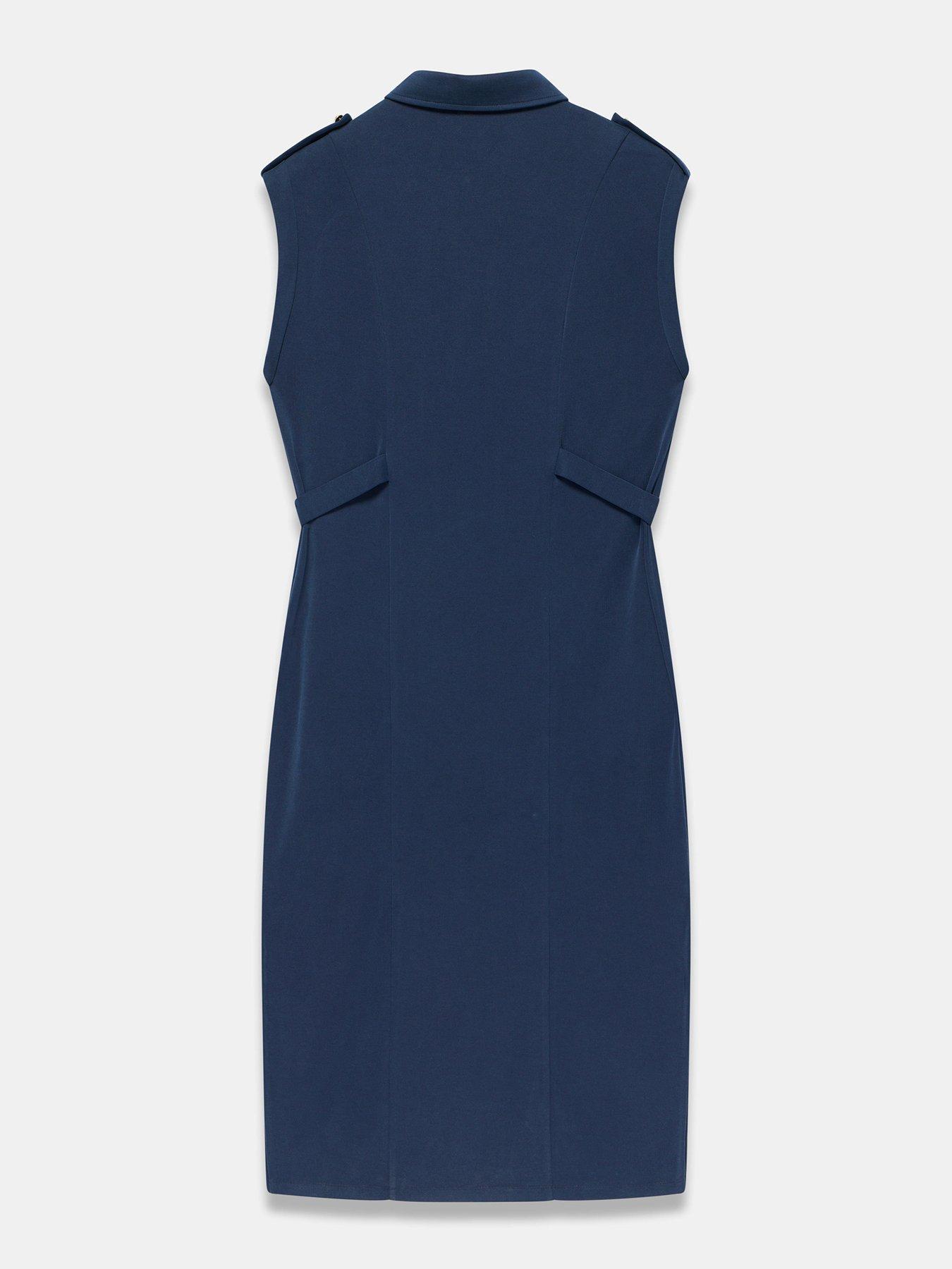 Image 6 of 6 of Mint Velvet Navy Utility Jersey Dress - Blue