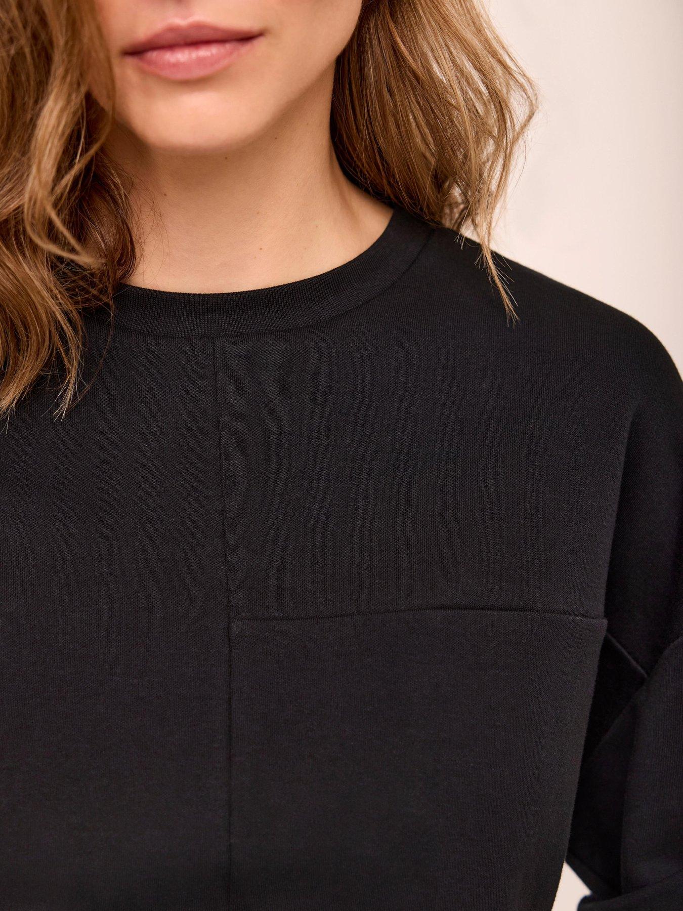 Image 4 of 6 of Mint Velvet Seam Detail T-Shirt - Black