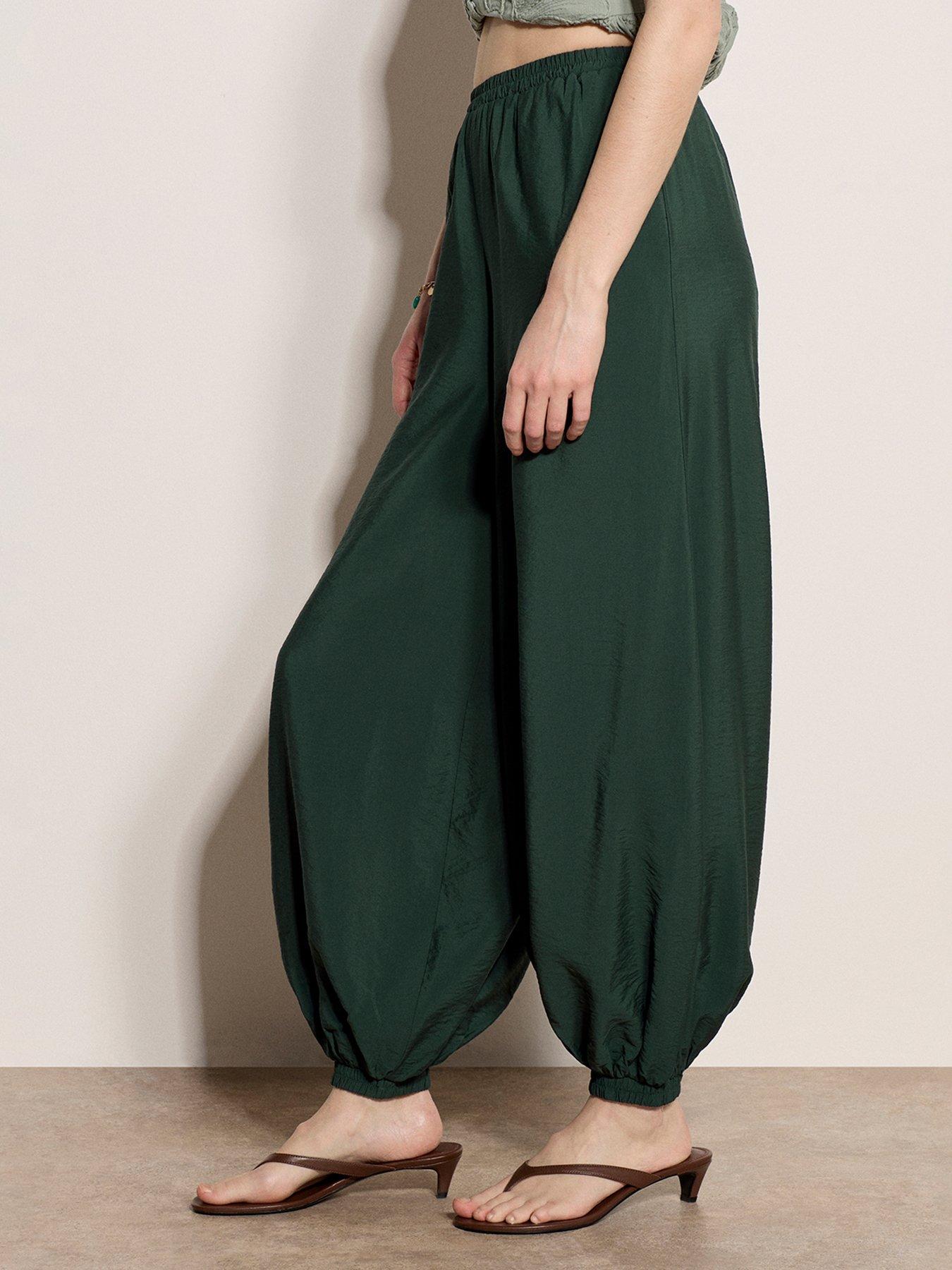 Apricot Relaxed Balloon Trouser - Green