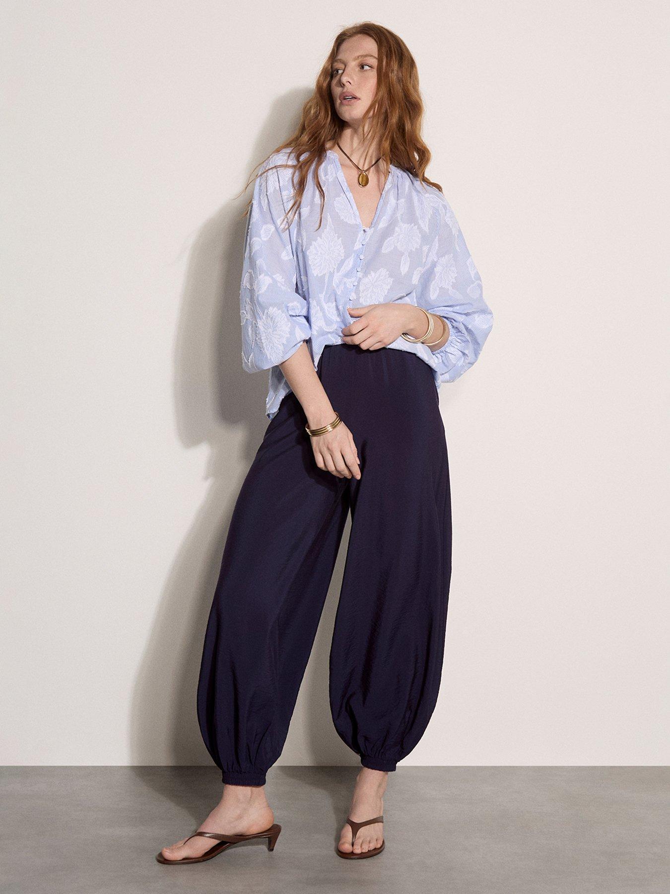 Apricot Relaxed Balloon Trouser - Blue