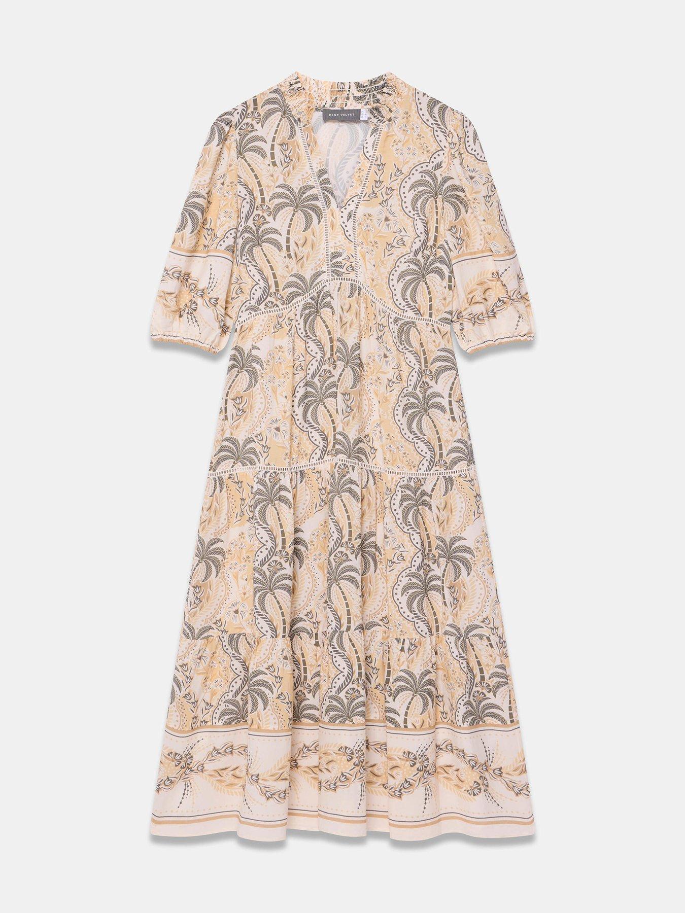 Image 5 of 6 of Mint Velvet Palm Print Midi Dress