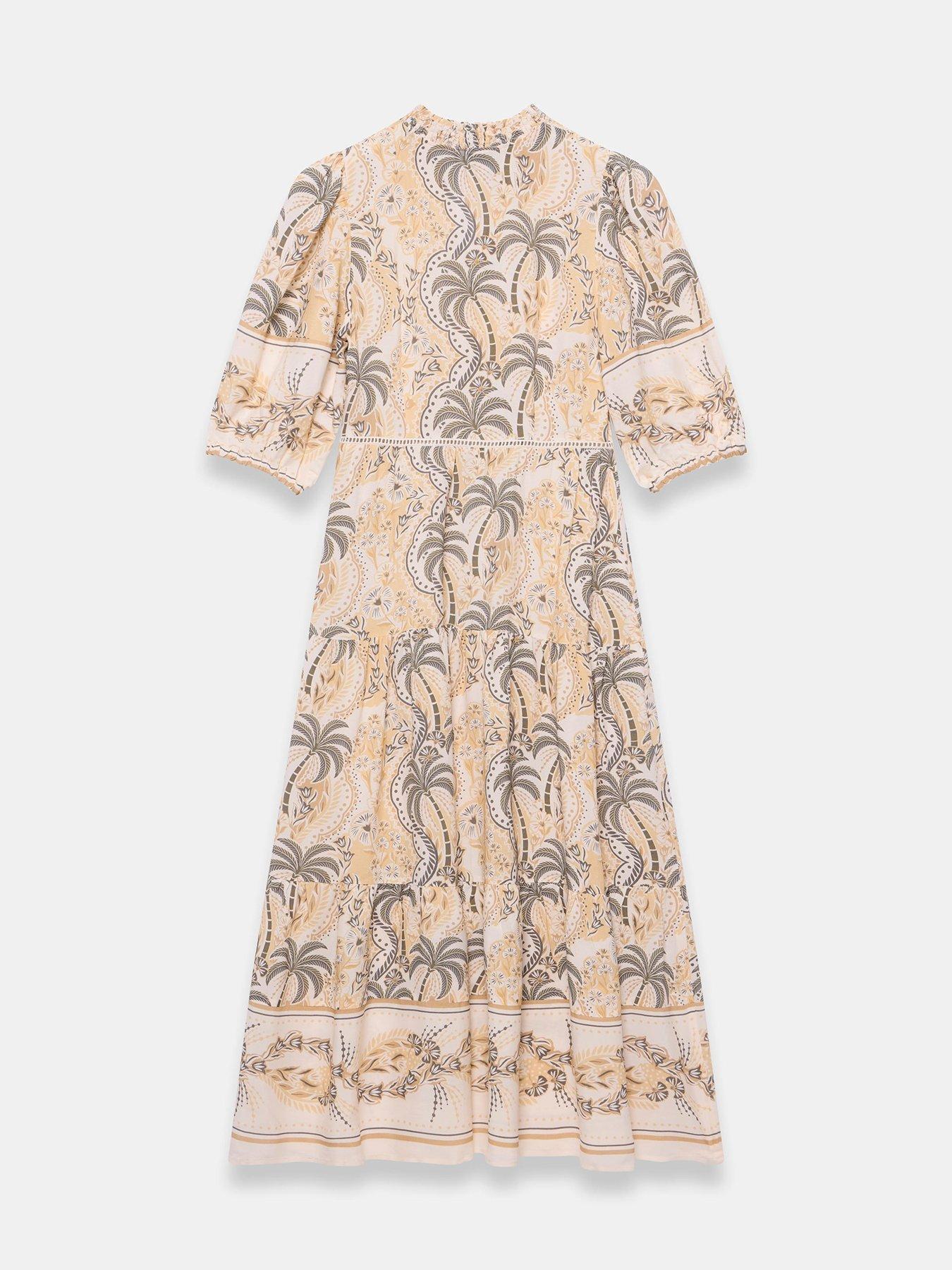 Image 6 of 6 of Mint Velvet Palm Print Midi Dress