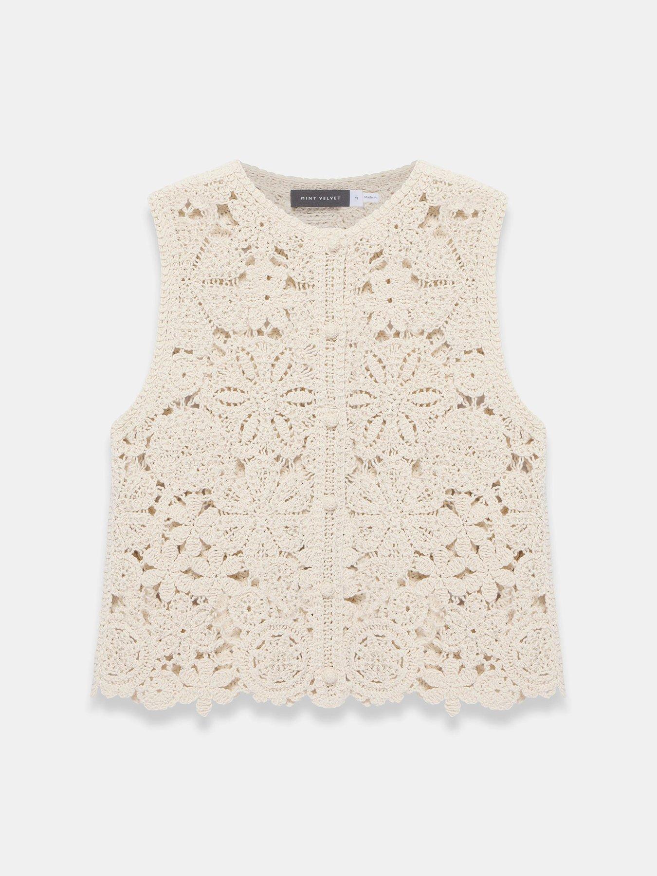 Image 5 of 6 of Mint Velvet Sparkle Crochet Waistcoat