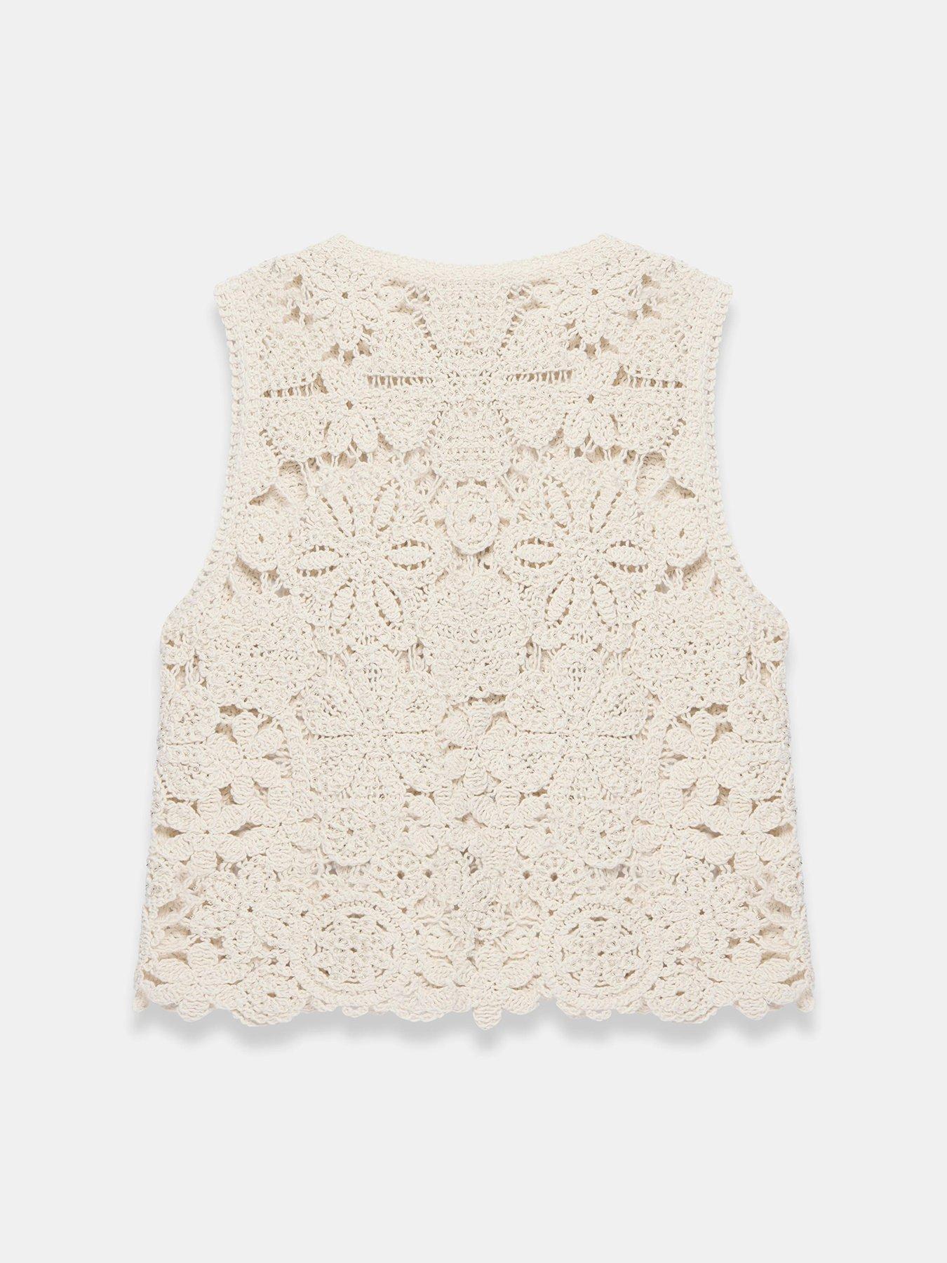 Image 6 of 6 of Mint Velvet Sparkle Crochet Waistcoat