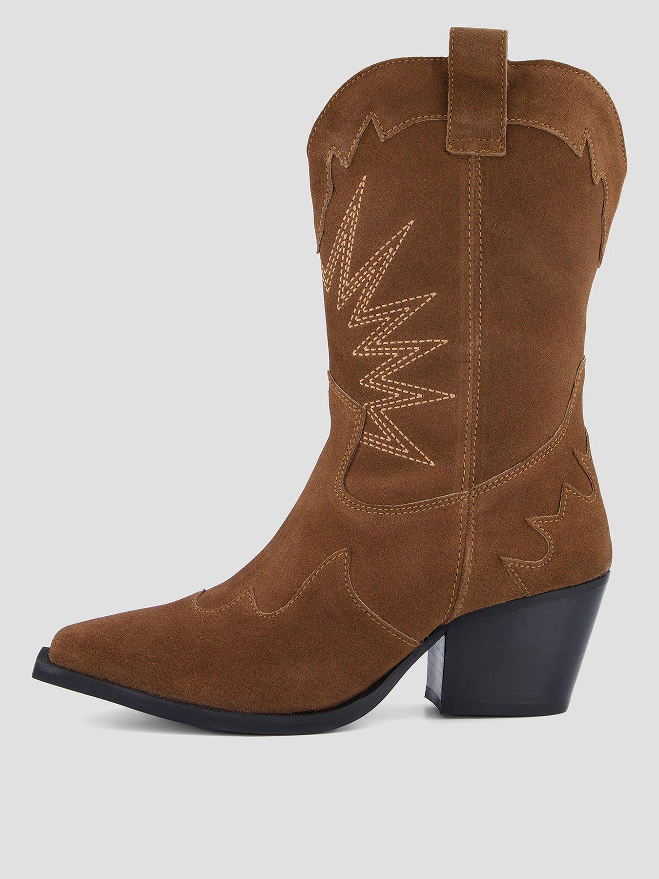 Image 1 of 7 of Only Eva Leather Cowboy Boots