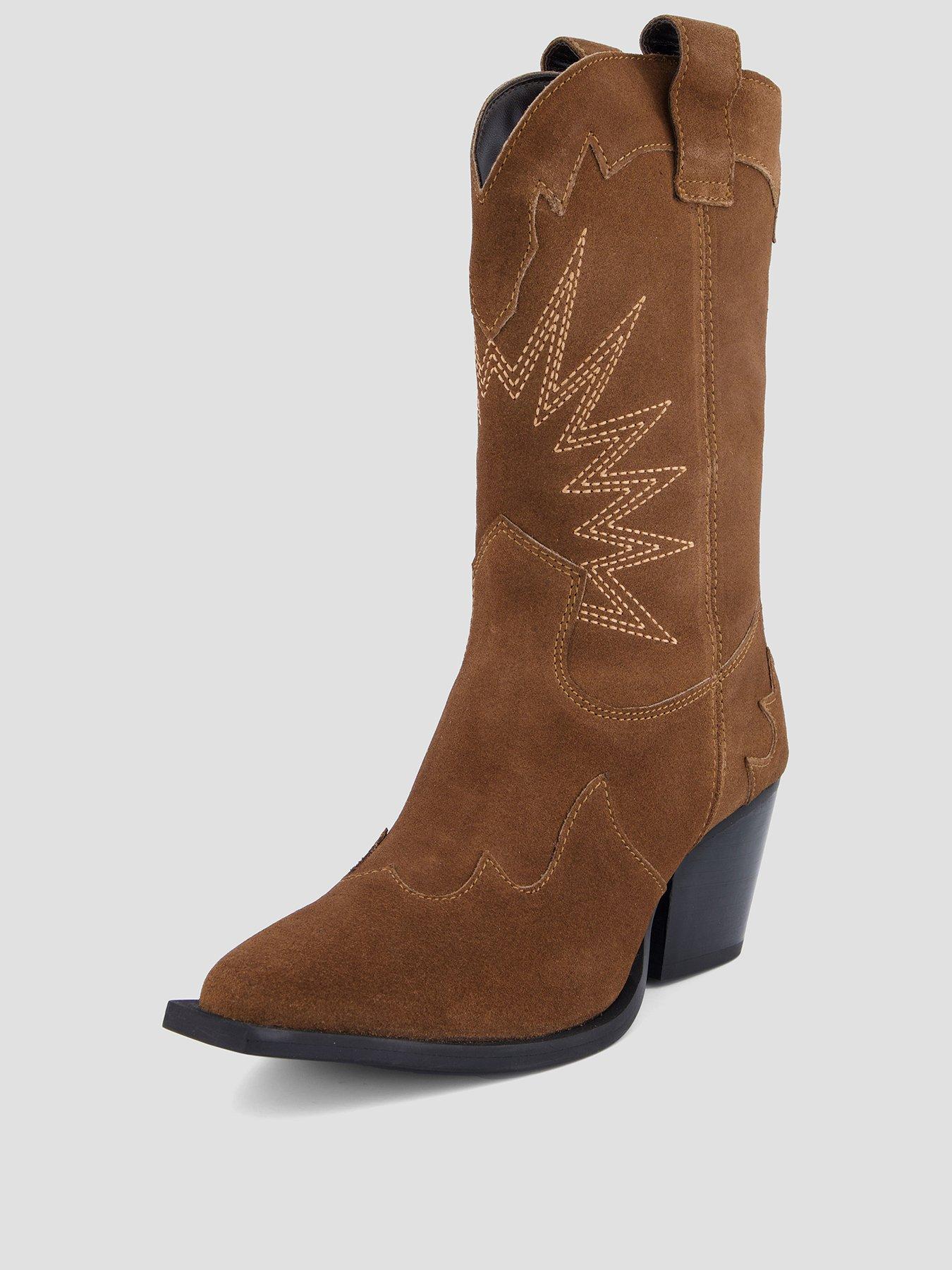 Image 2 of 7 of Only Eva Leather Cowboy Boots