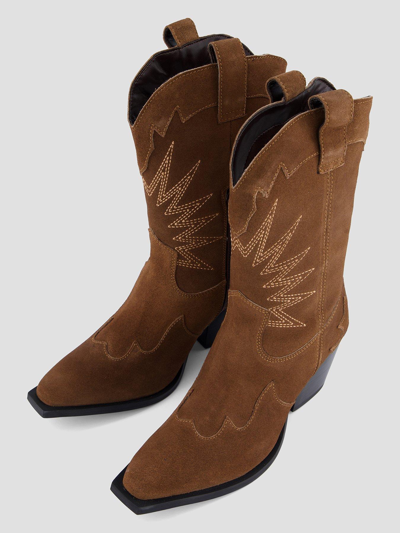 Image 3 of 7 of Only Eva Leather Cowboy Boots