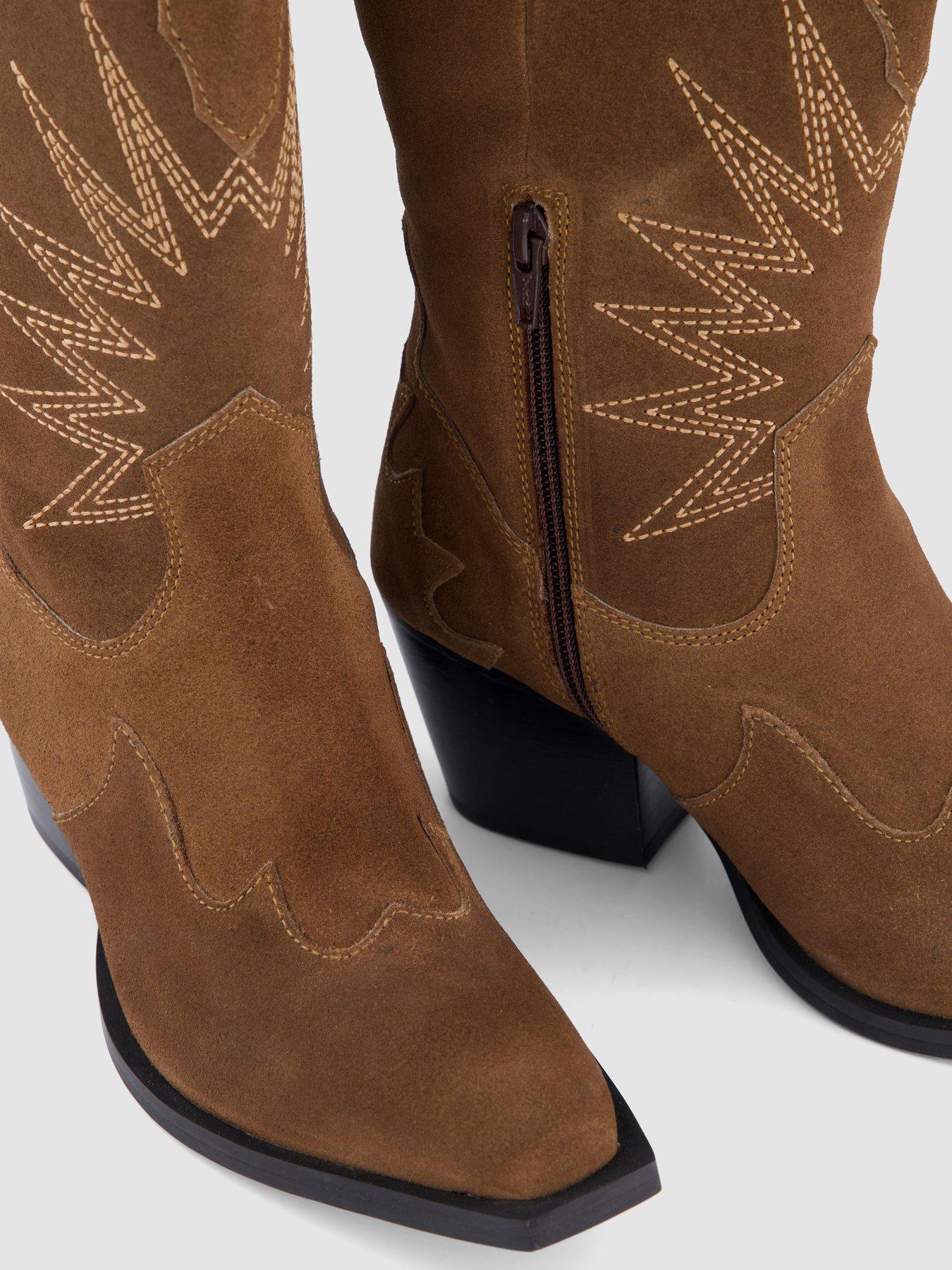 Image 5 of 7 of Only Eva Leather Cowboy Boots