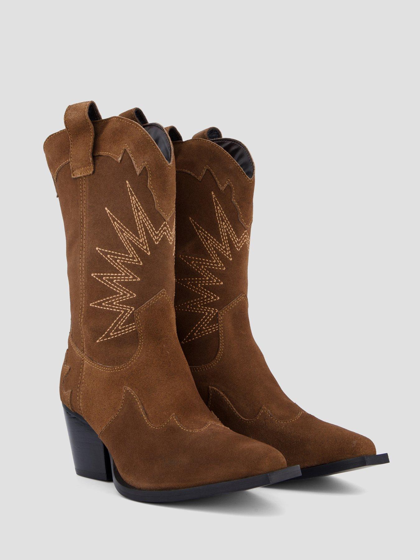 Image 6 of 7 of Only Eva Leather Cowboy Boots