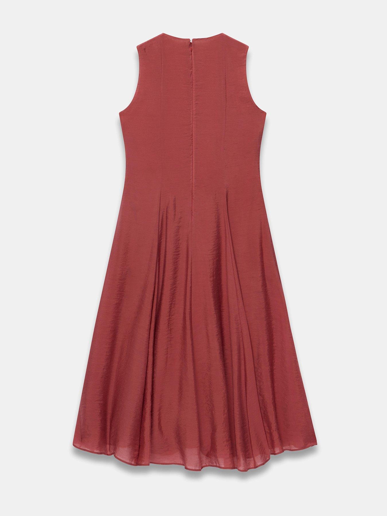 Image 6 of 6 of Mint Velvet Rust Assym Hem Midi Dress