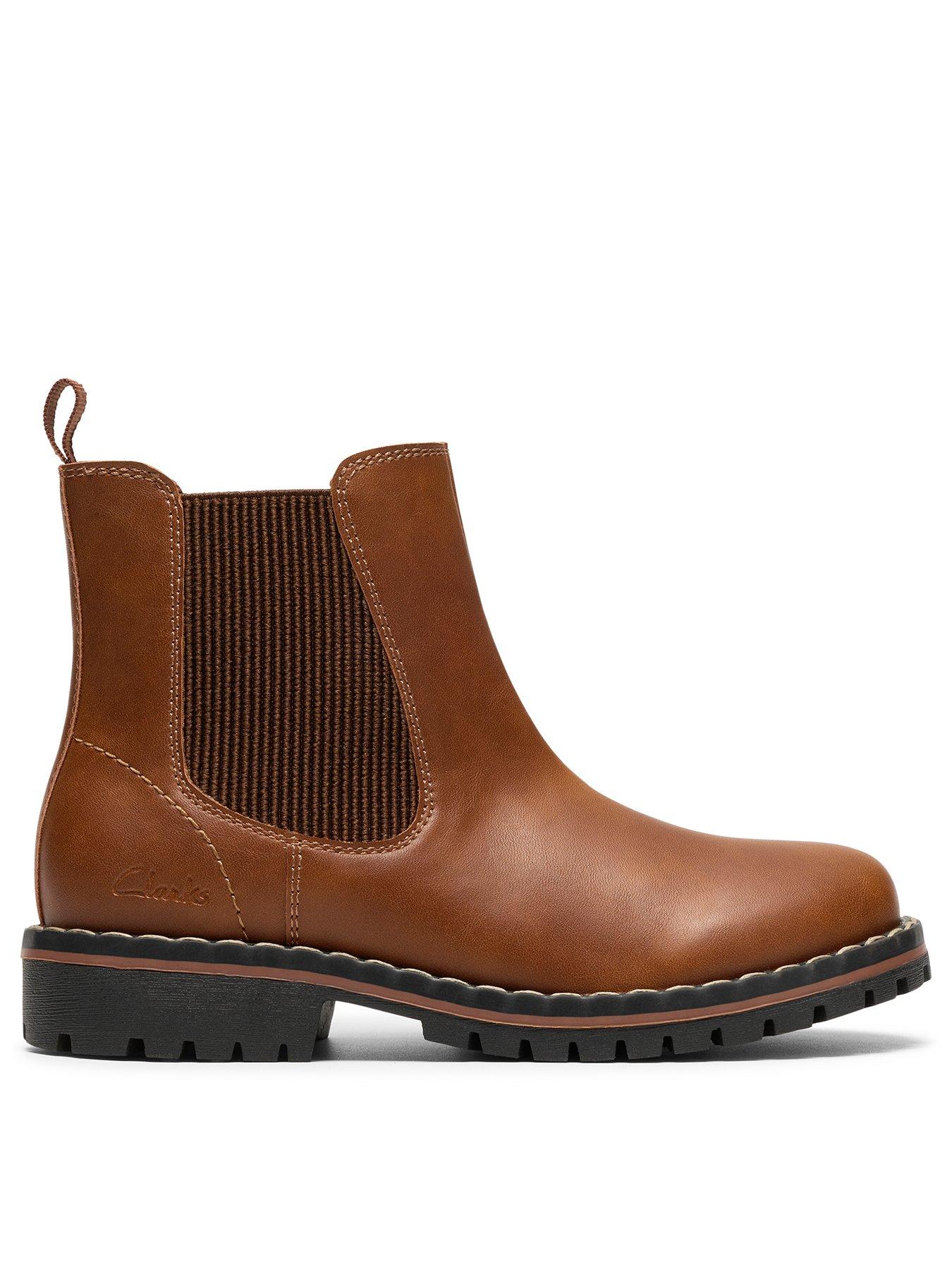 Clarks Younger Cliff Chelsea Boot - Brown