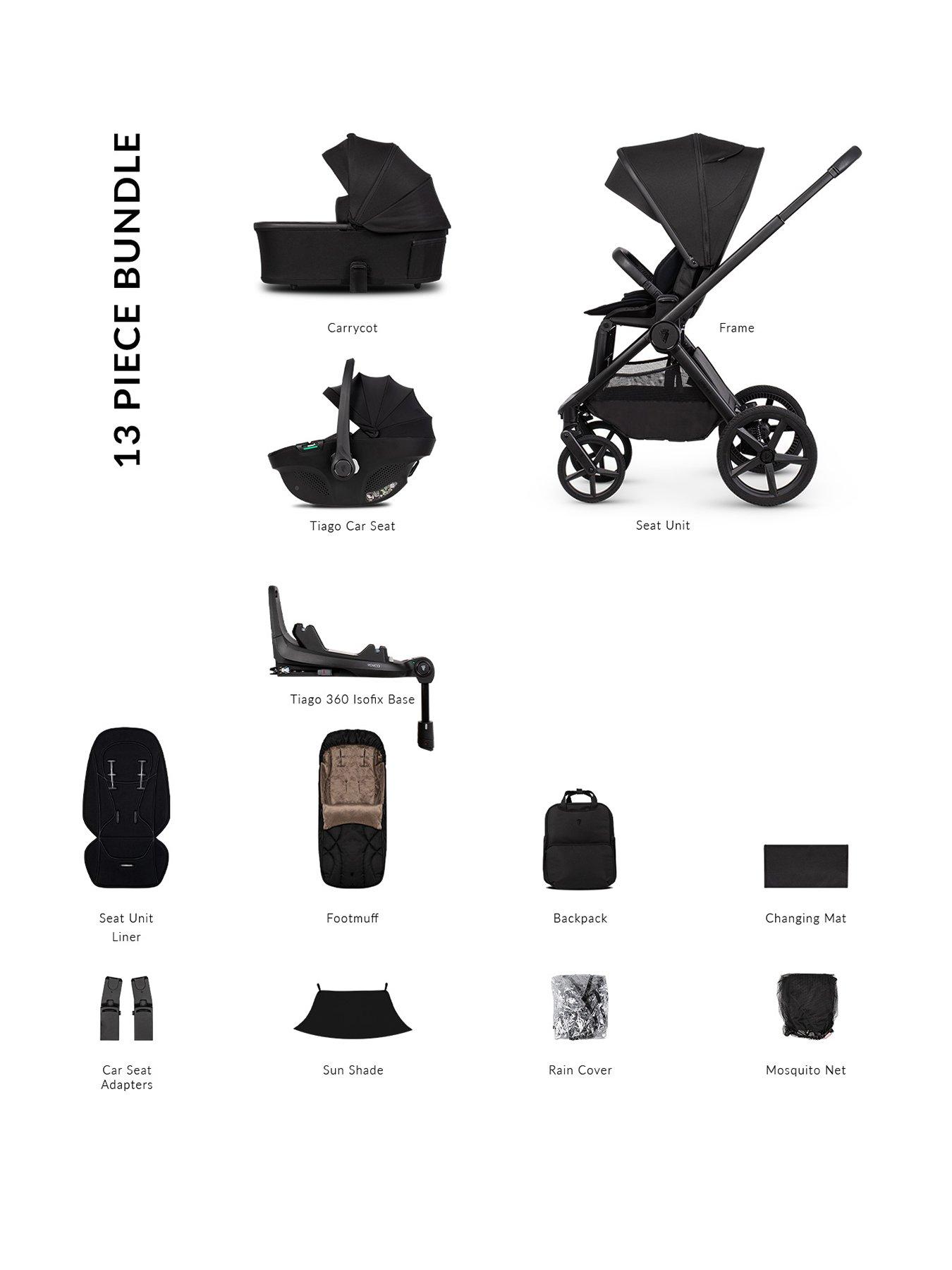 Image 1 of 8 of Venicci Upline 3 - 4in1 Bundle Tiago Black Car Seat and 360 Base - Onyx