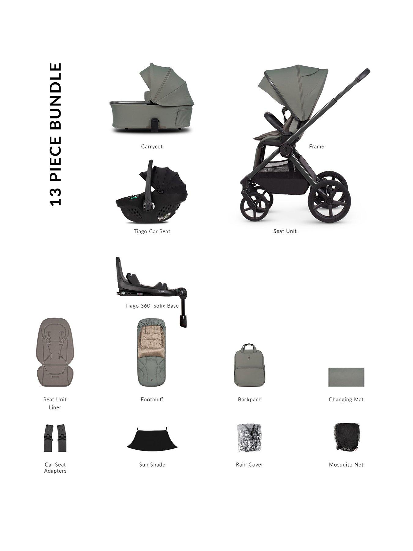 Image 1 of 7 of Venicci Upline 3 - 4in1 Bundle Tiago Black Car Seat and 360 Base - Aloe