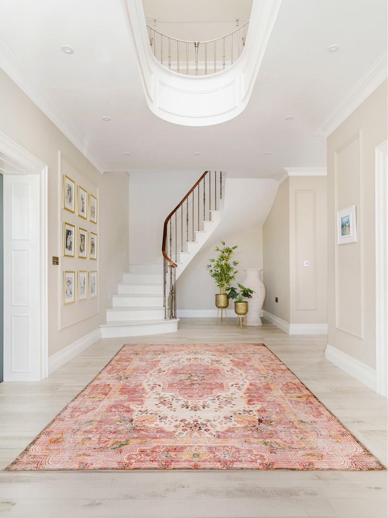 Kukoon Washable Pink Medallion Rug - Dusk