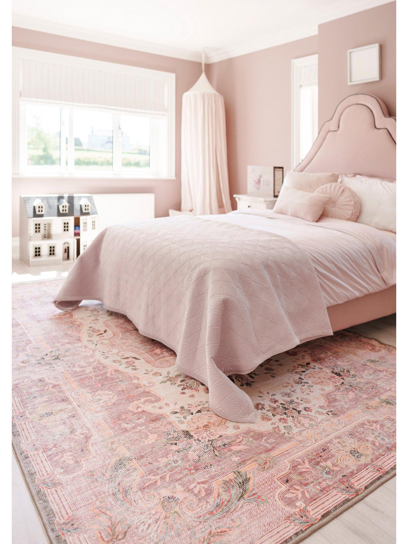 Image 5 of 7 of Kukoon Washable Pink Medallion Rug - Dusk