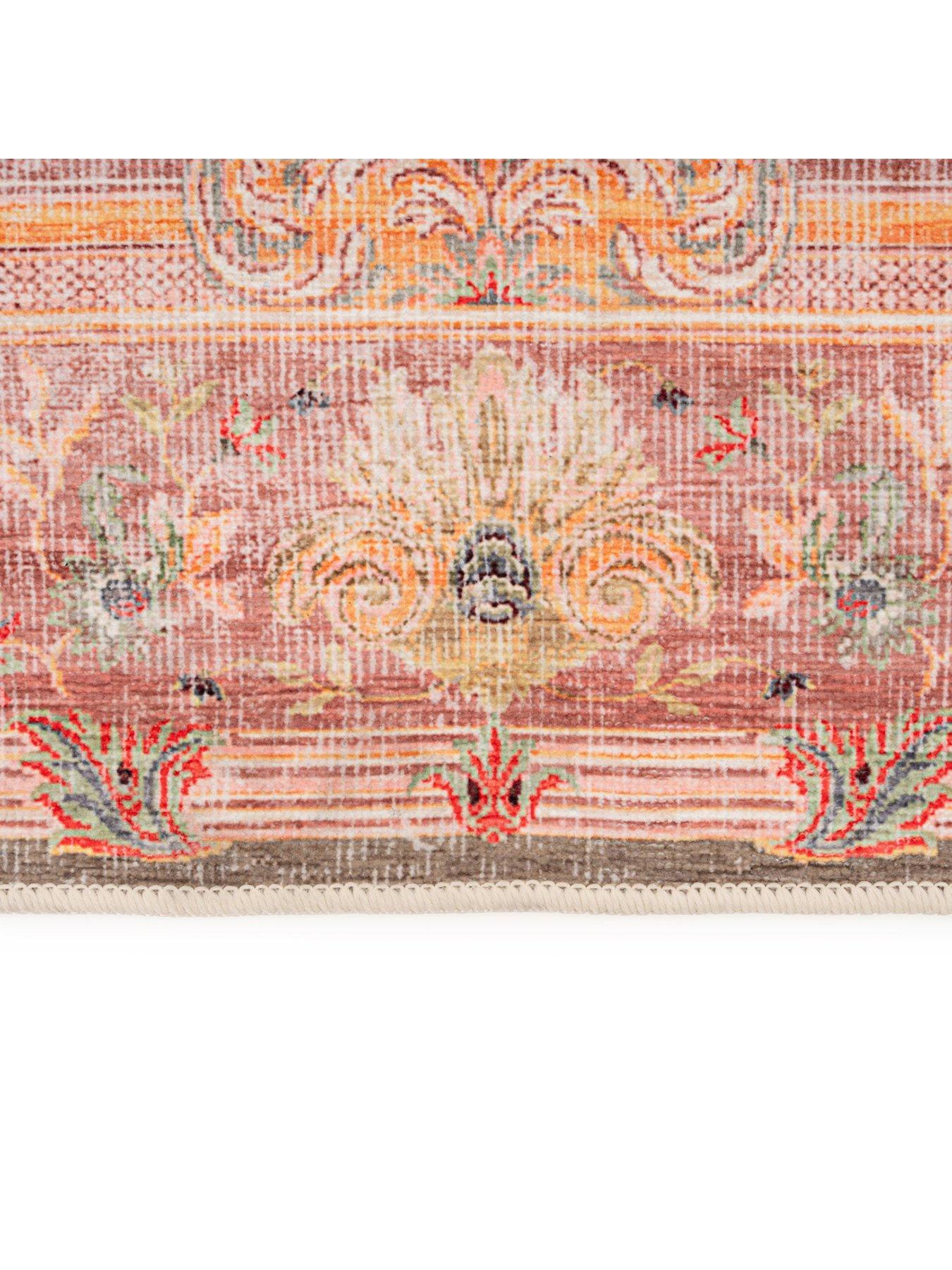 Image 7 of 7 of Kukoon Washable Pink Medallion Rug - Dusk
