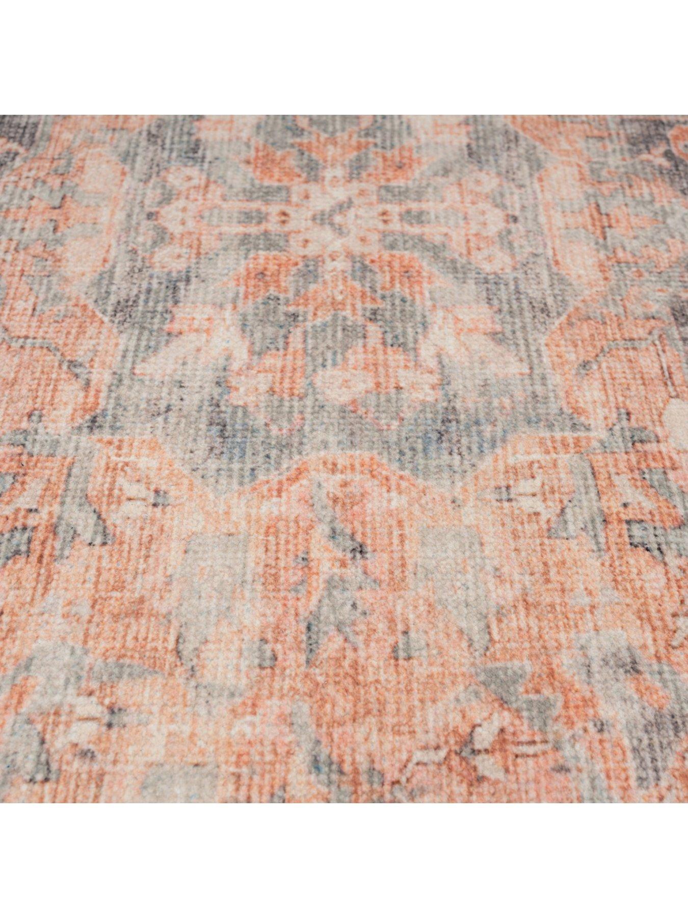 Kukoon Washable Terracotta Vintage Rug - Sisu | Littlewoods