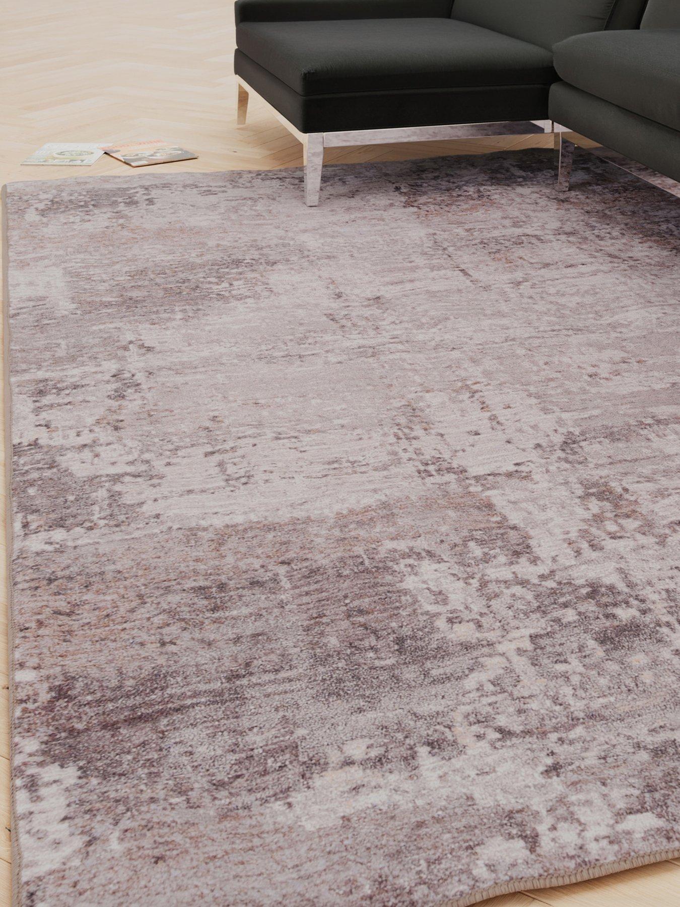 Kukoon Soft Washable Distressed Greige Rug - Ernest