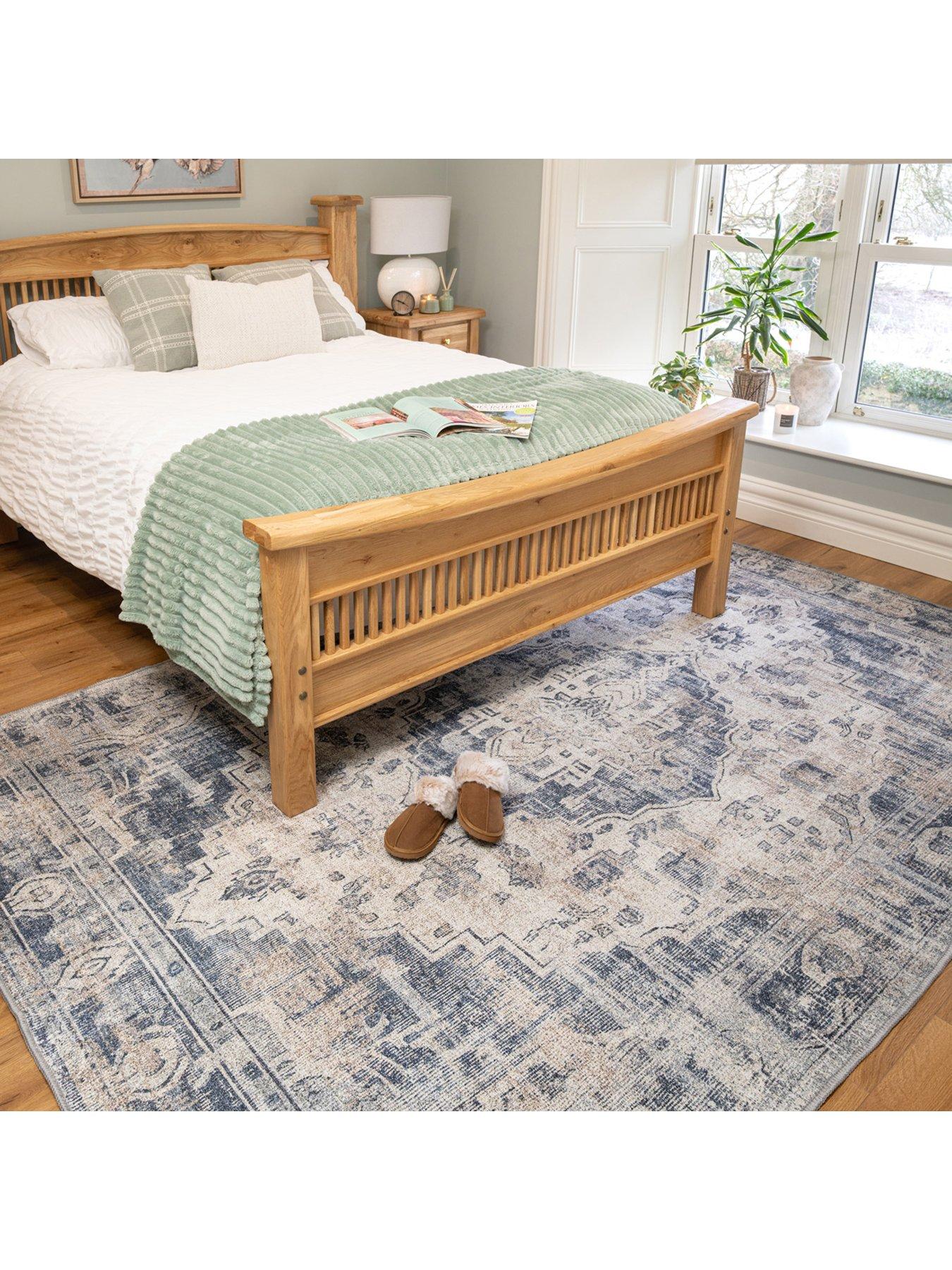 Image 3 of 7 of Kukoon Washable Blue Traditional Rug - Kith