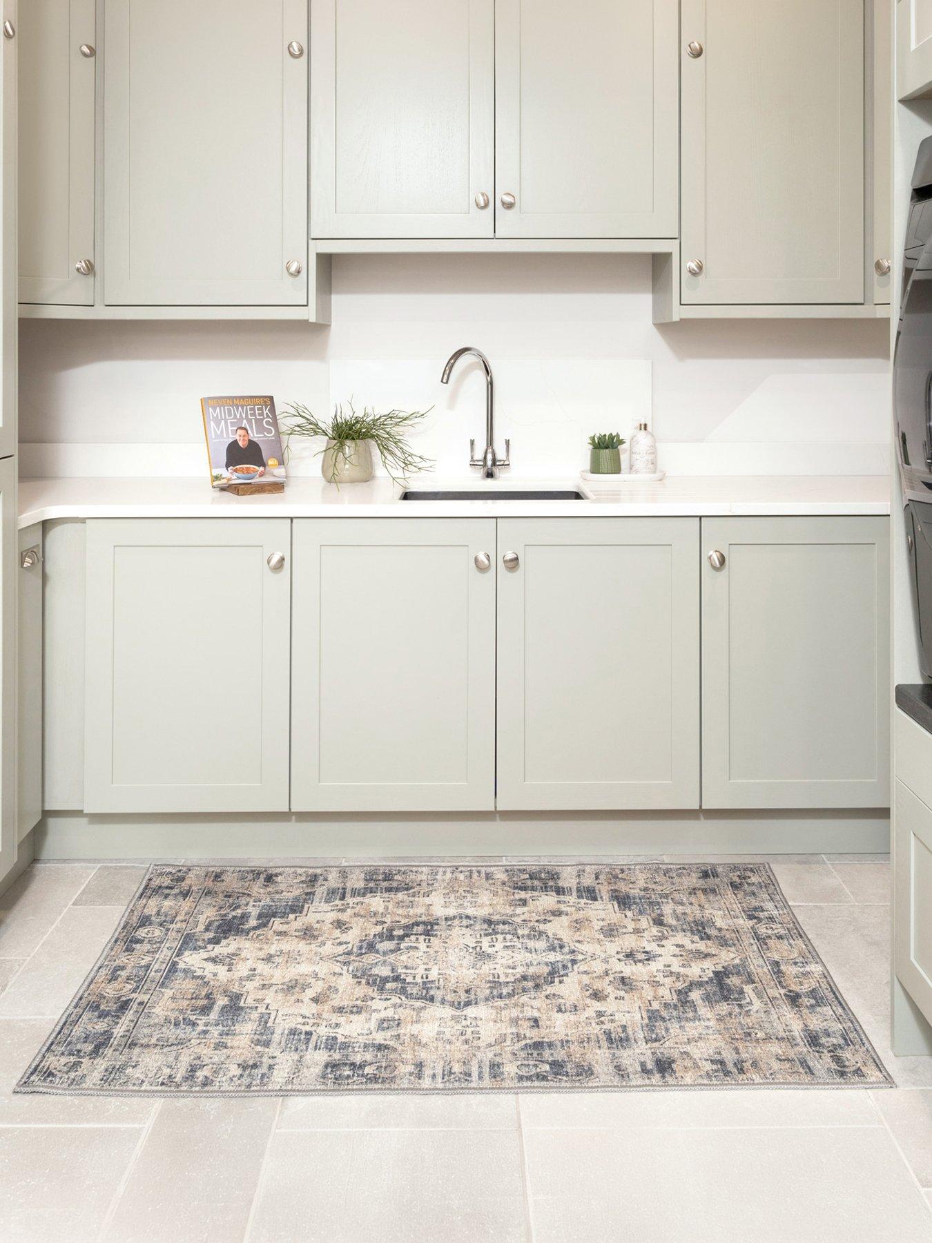 Image 4 of 7 of Kukoon Washable Blue Traditional Rug - Kith