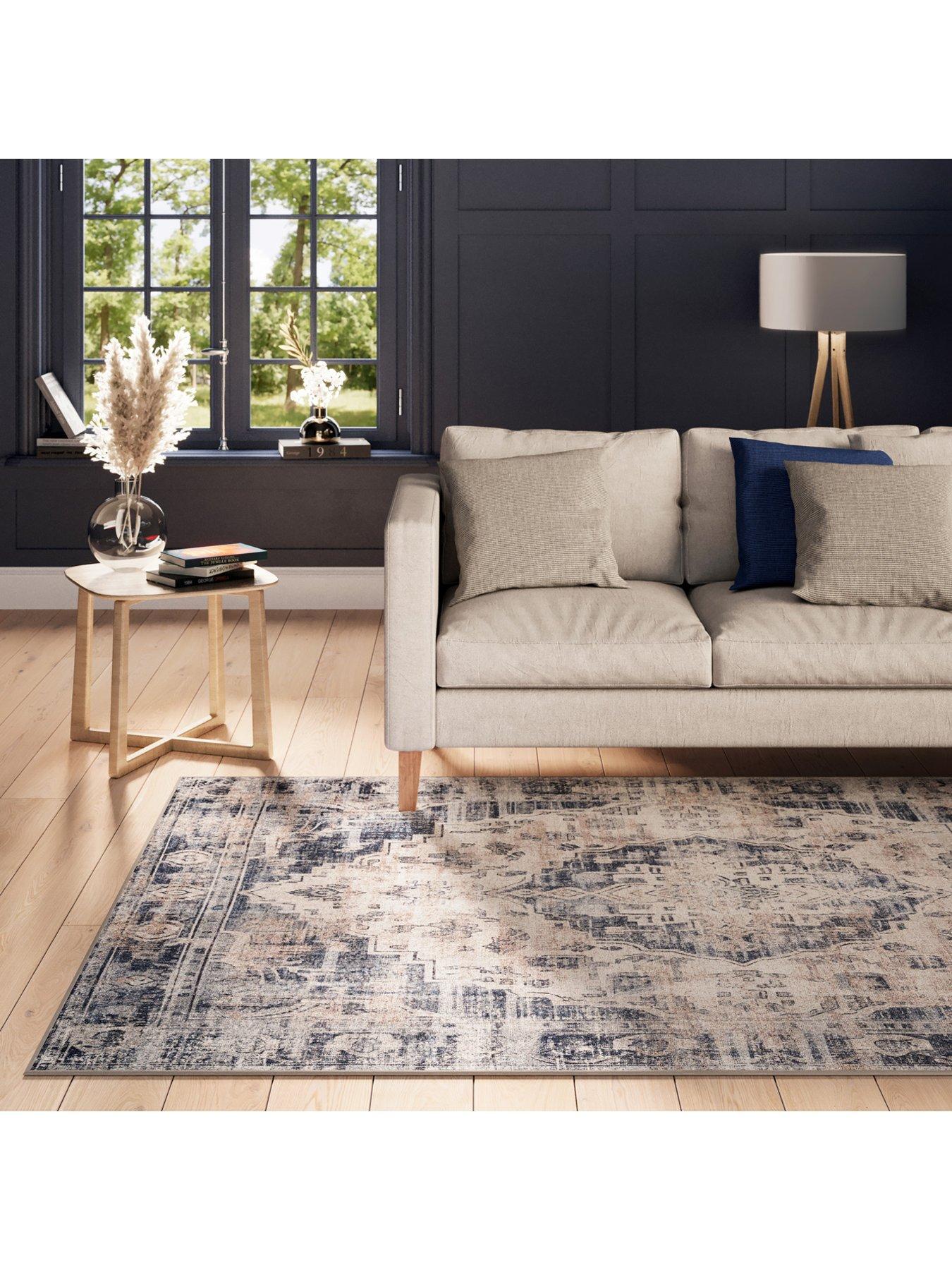 Image 5 of 7 of Kukoon Washable Blue Traditional Rug - Kith